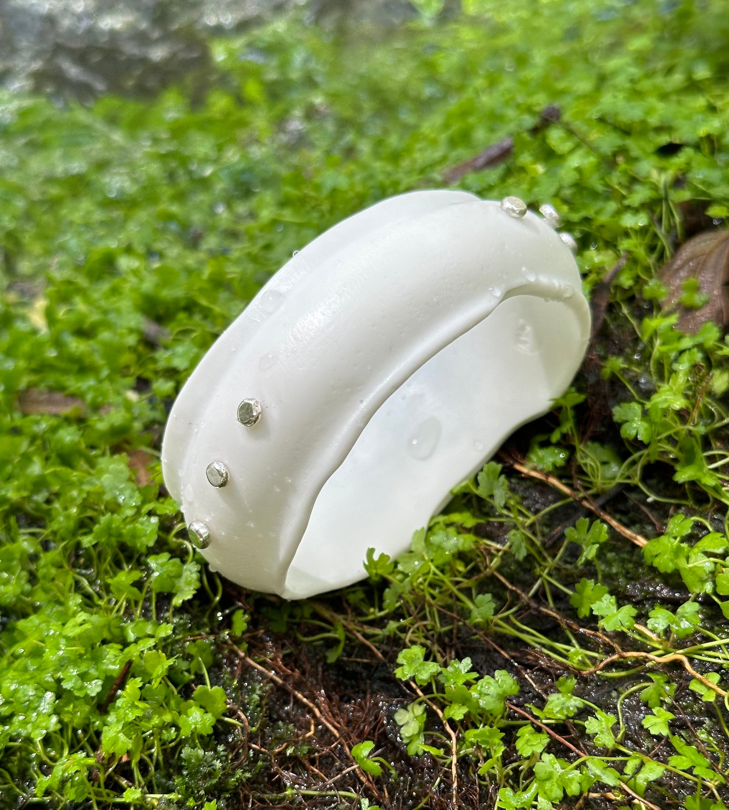 White Resin wide bangle
