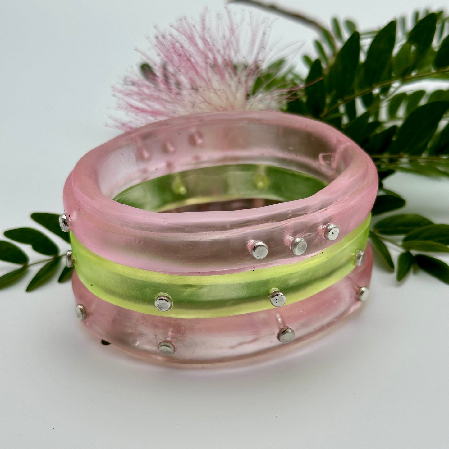 Soft Translucent Pink KWD Classic Resin Bangle - XL