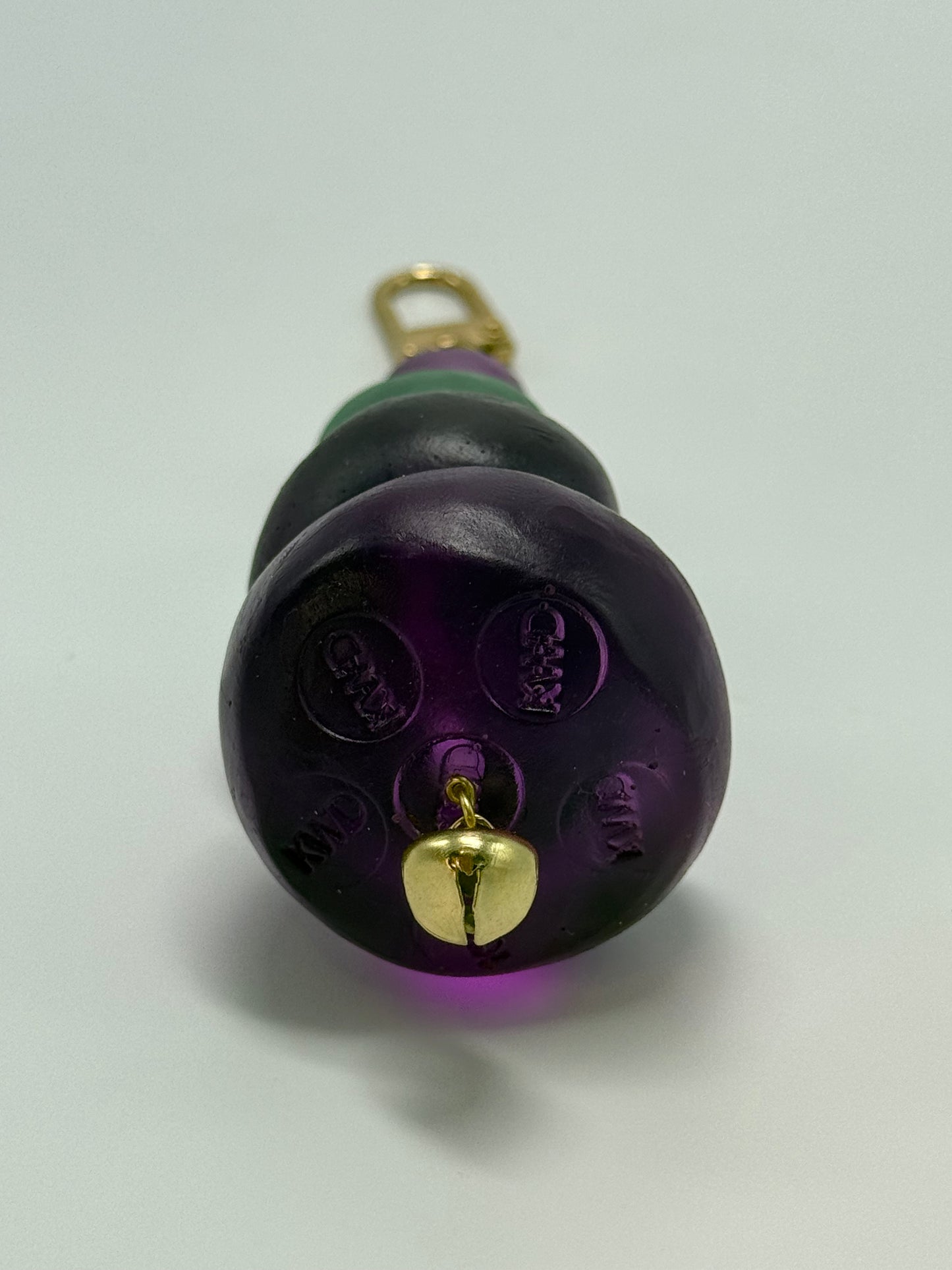 Key Chain - Mixture of Purple & green resin coloured beads with gold finishes