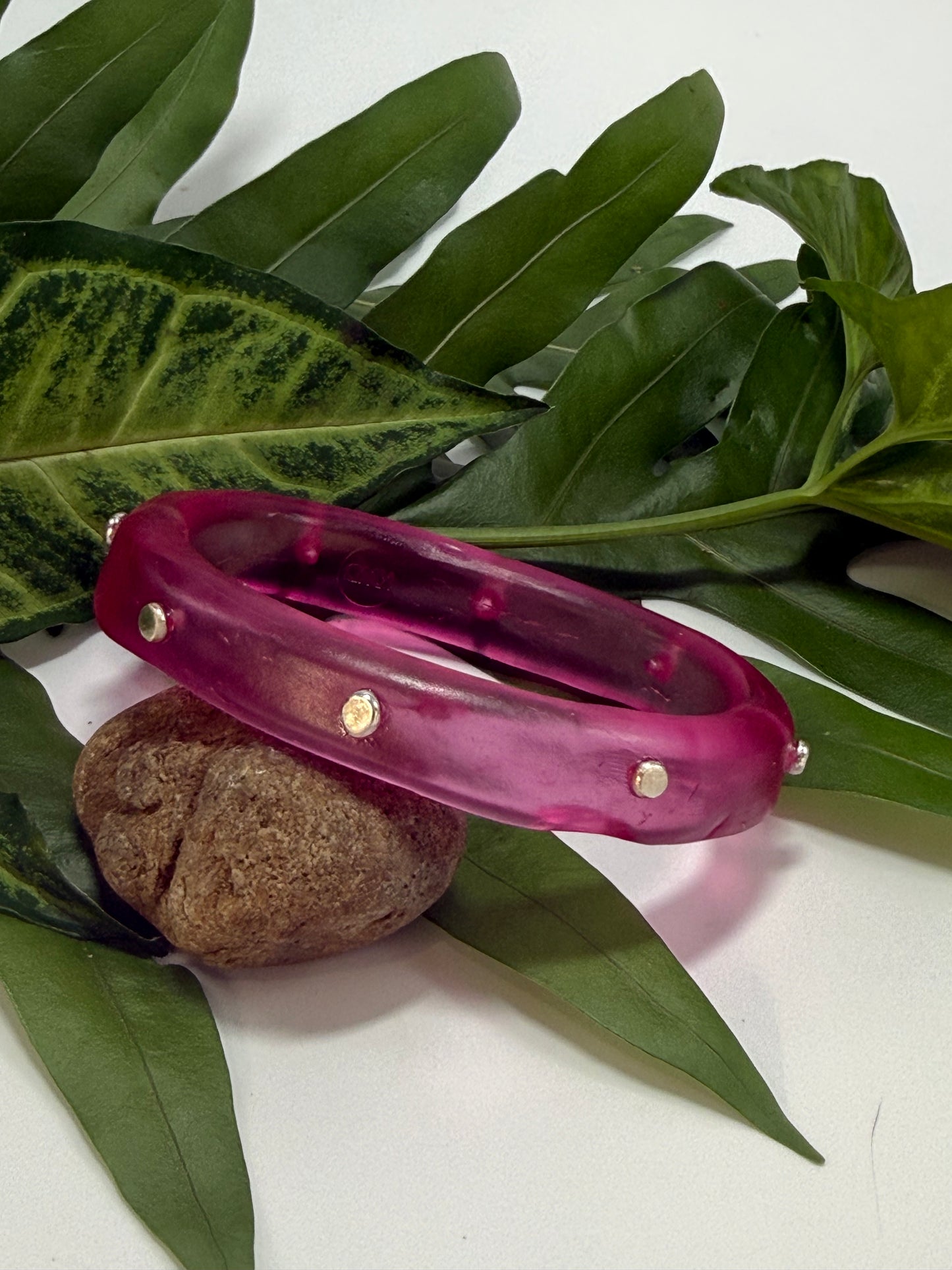 Translucent Strawberry Red KWD Classic Resin Bangle - XL