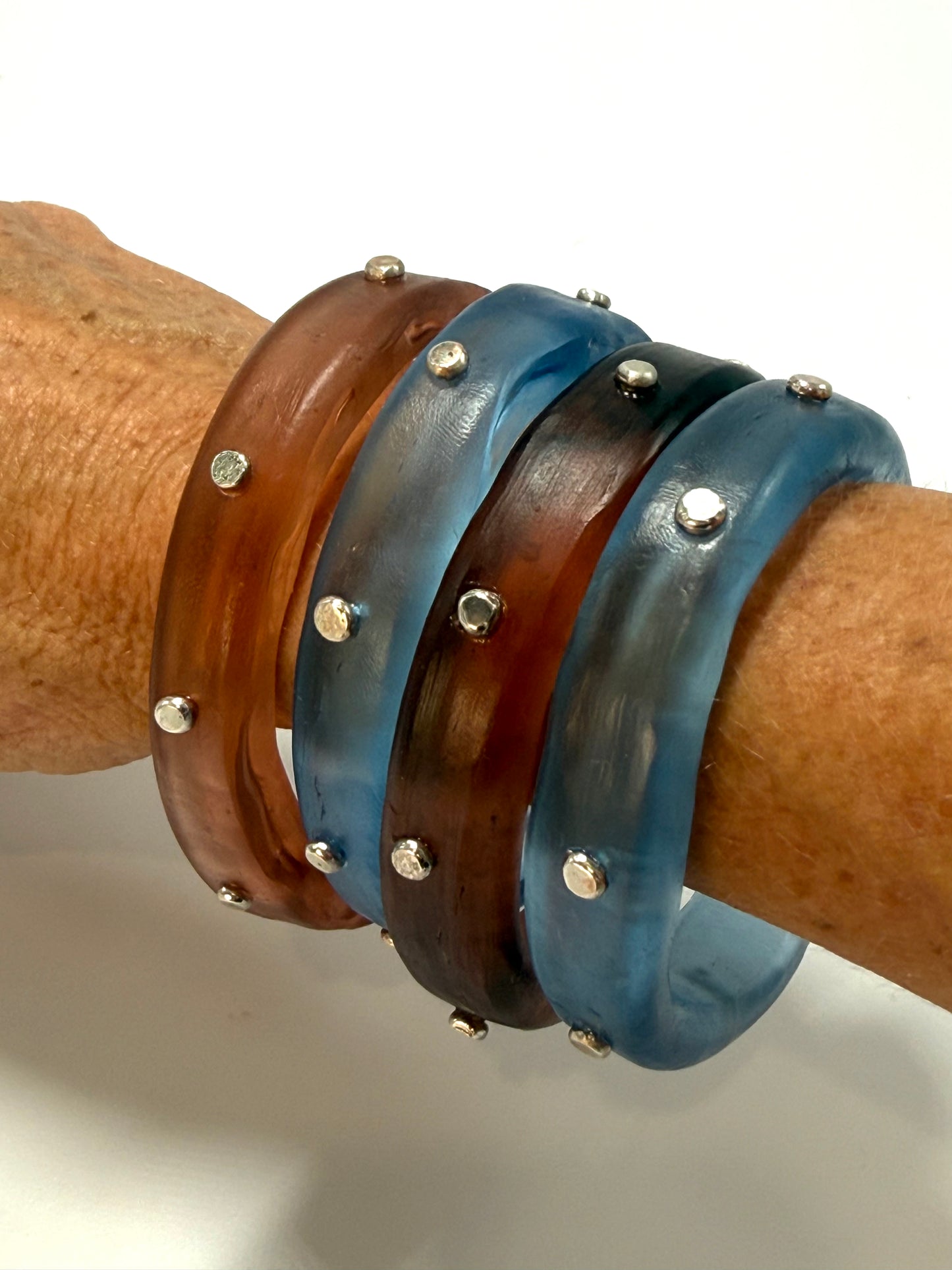 Brown resin Thick KWD Classic & silver Bangle