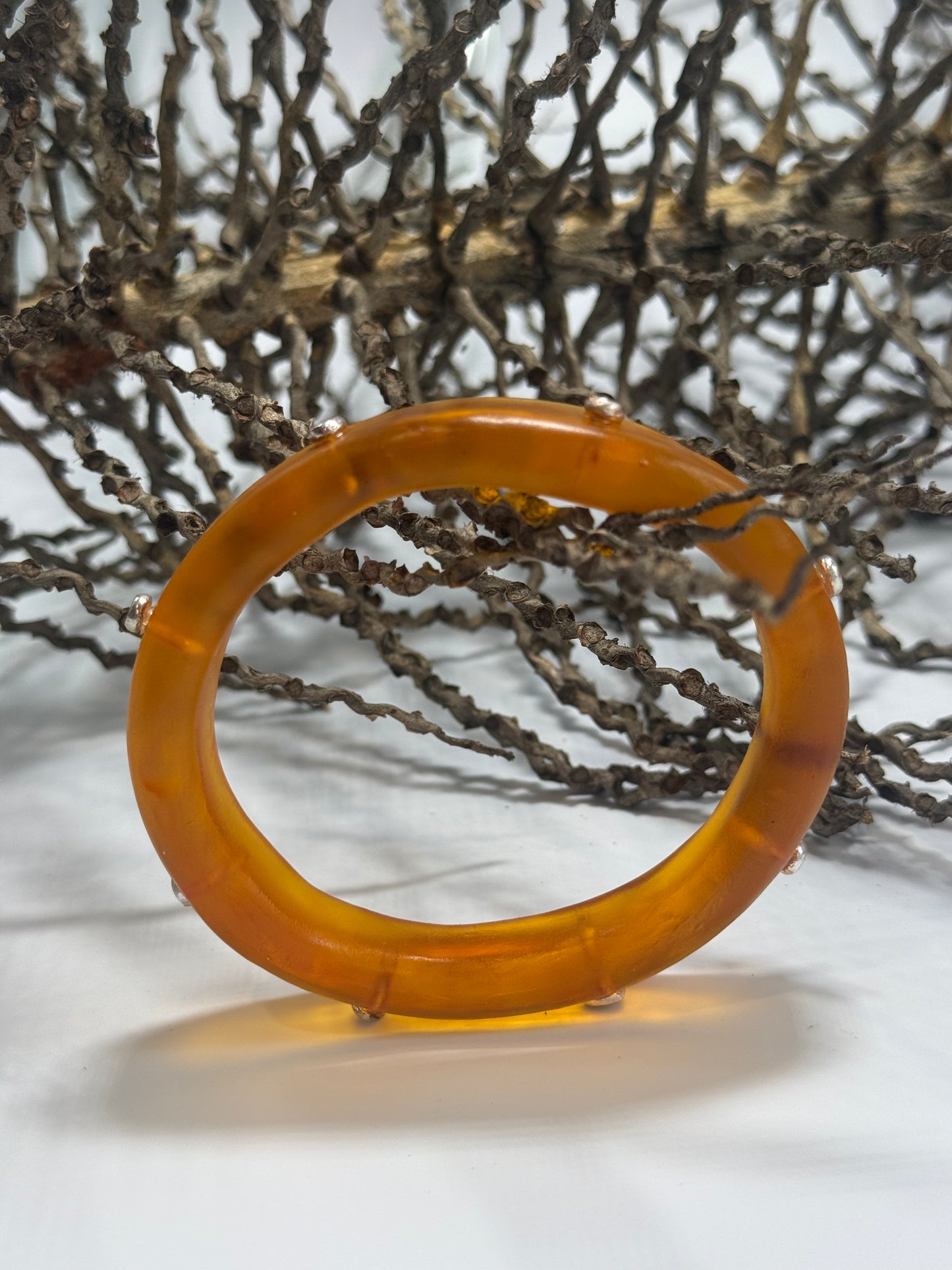Translucent Orange coloured KWD Classic & silver Bangle