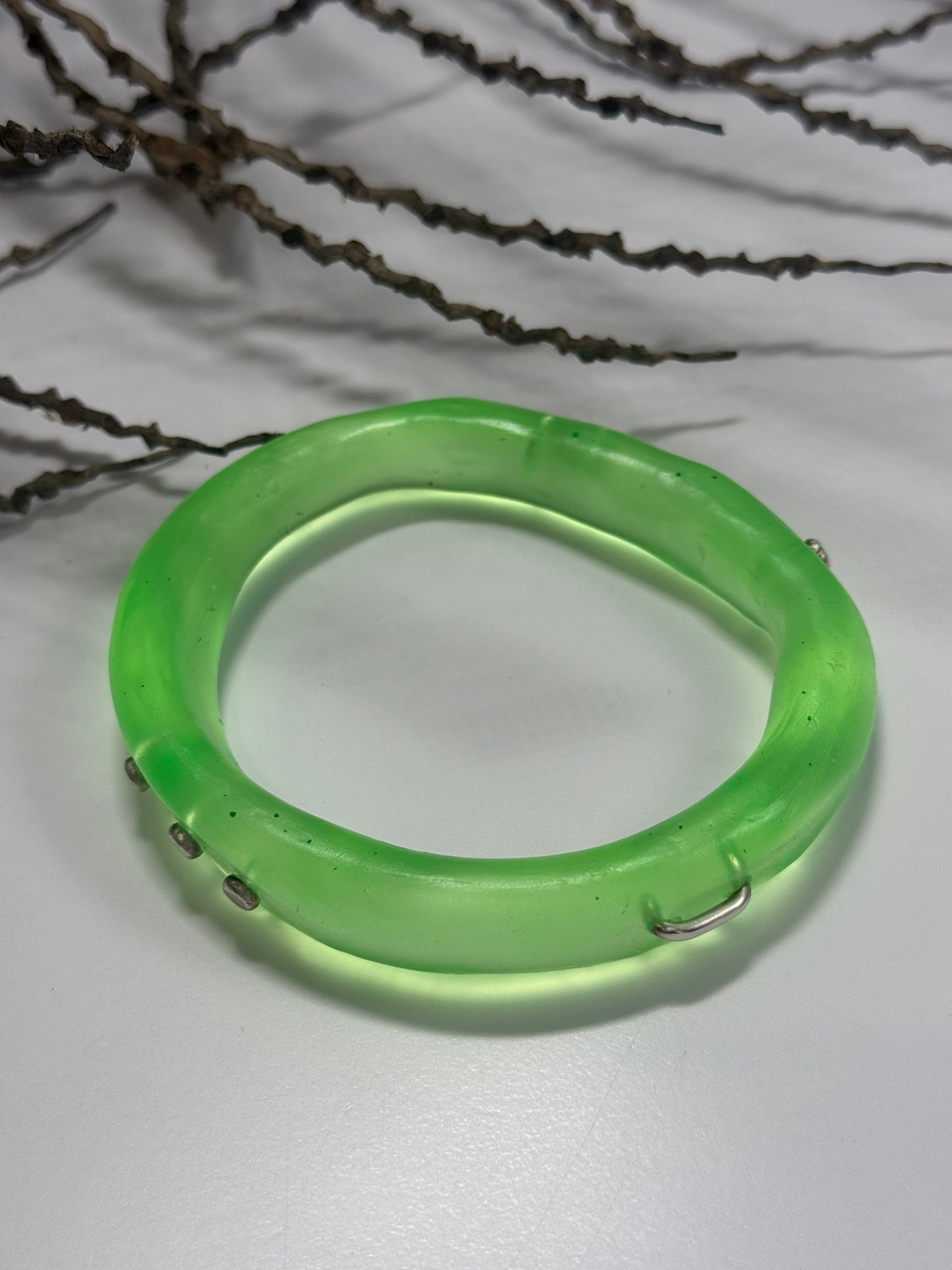 Translucent Neon Green woopy bangle - XL