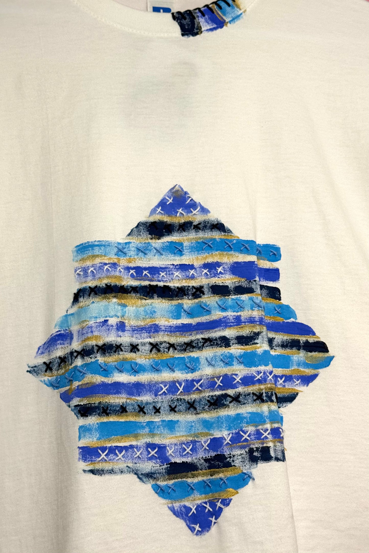 Blues striped star t-shirt - size L