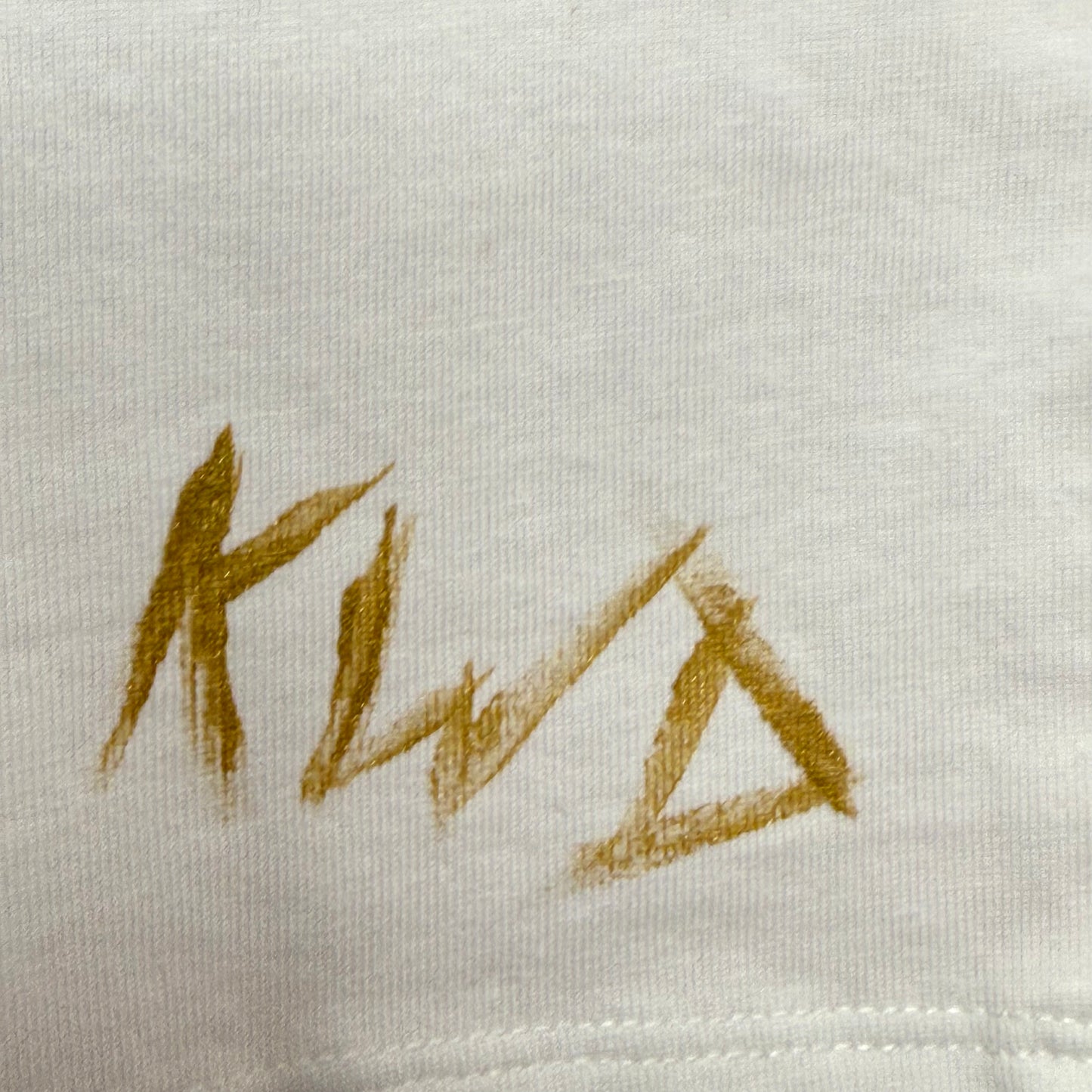 Browns/gold flower t-shirt - size L
