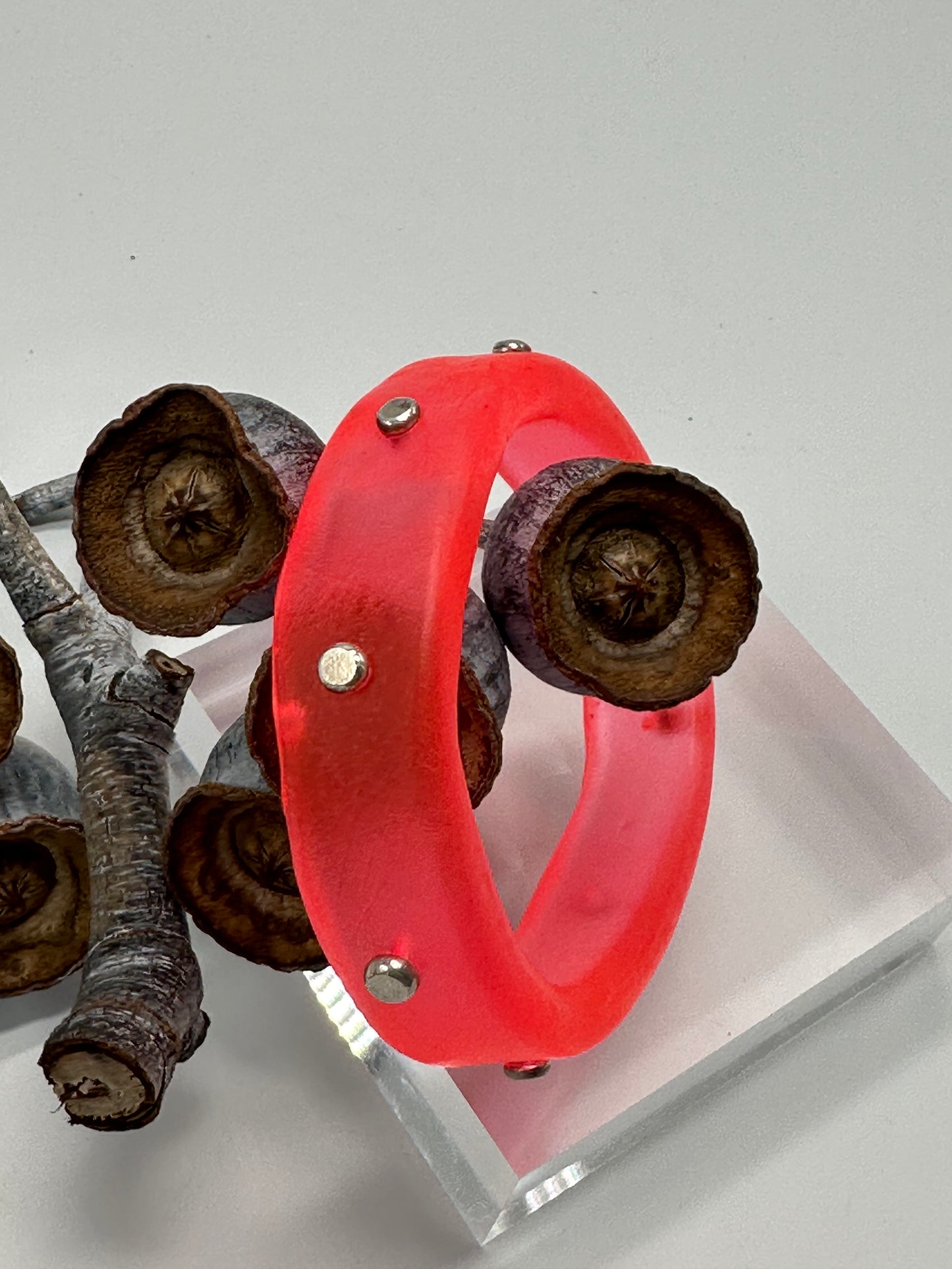 Neon Red KWD Classic Resin Bangle - XS