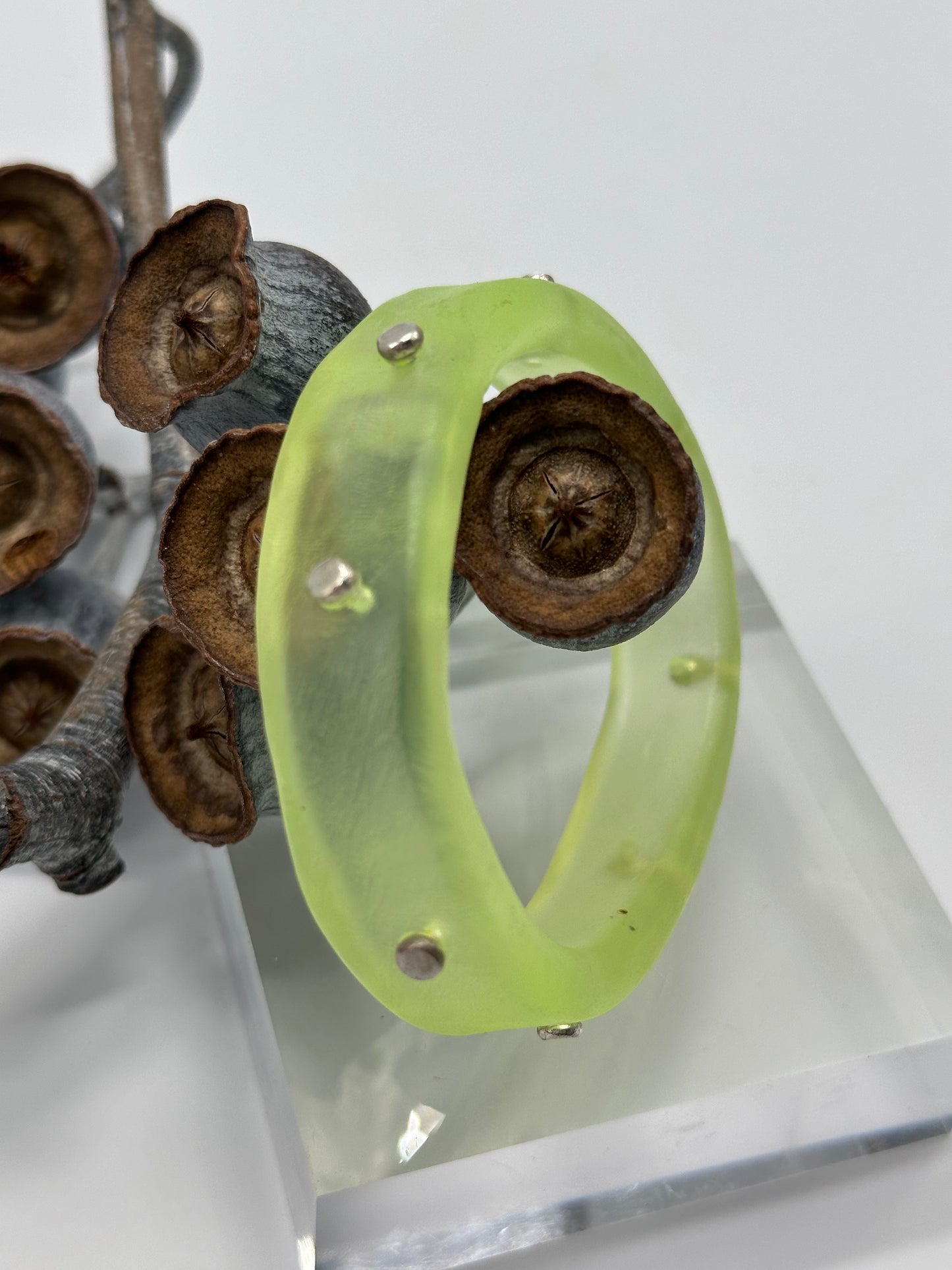 Neon Yellow KWD Classic Resin Bangle - XS