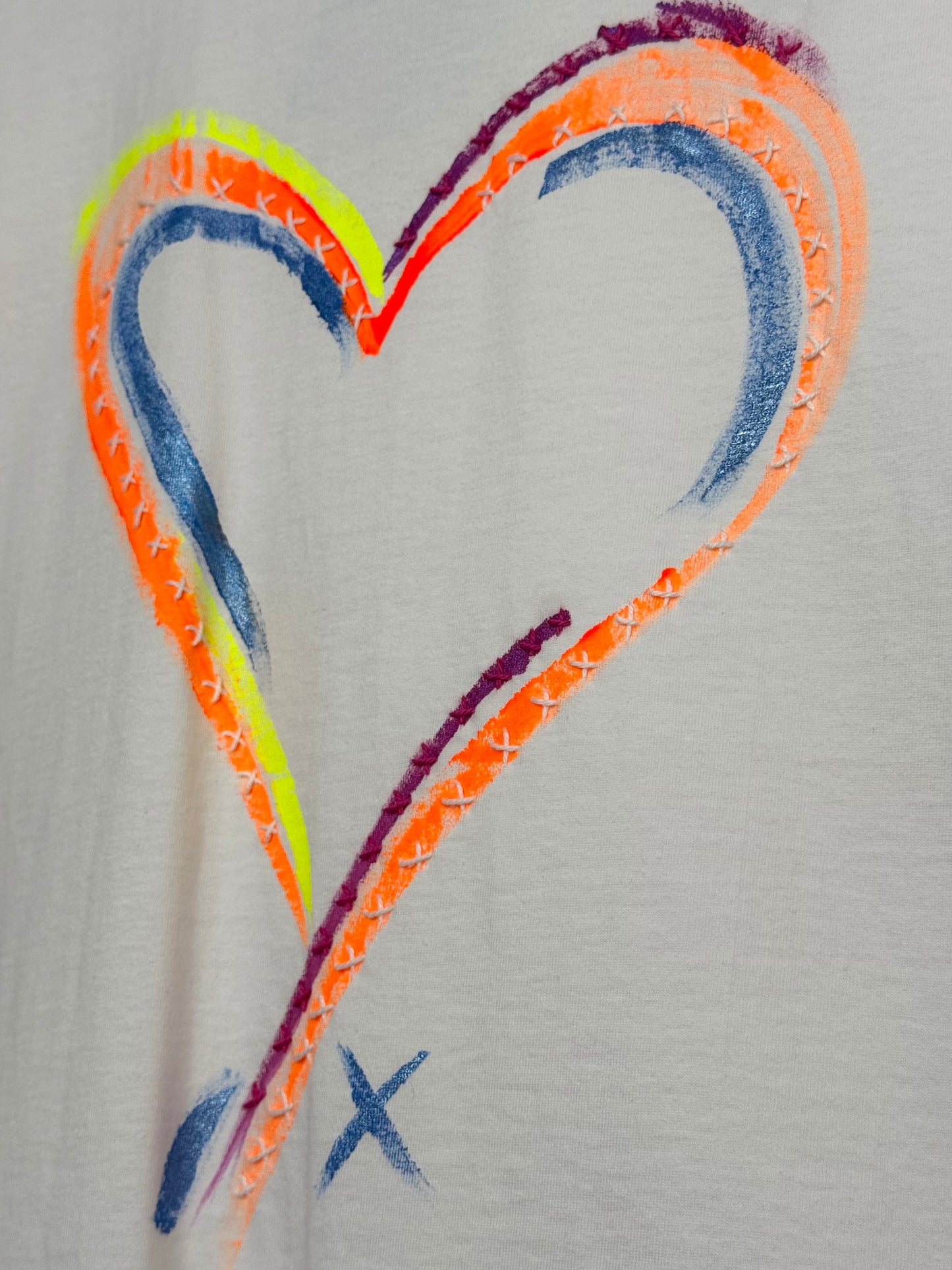 Neon and coloured Heart t-shirt - size M