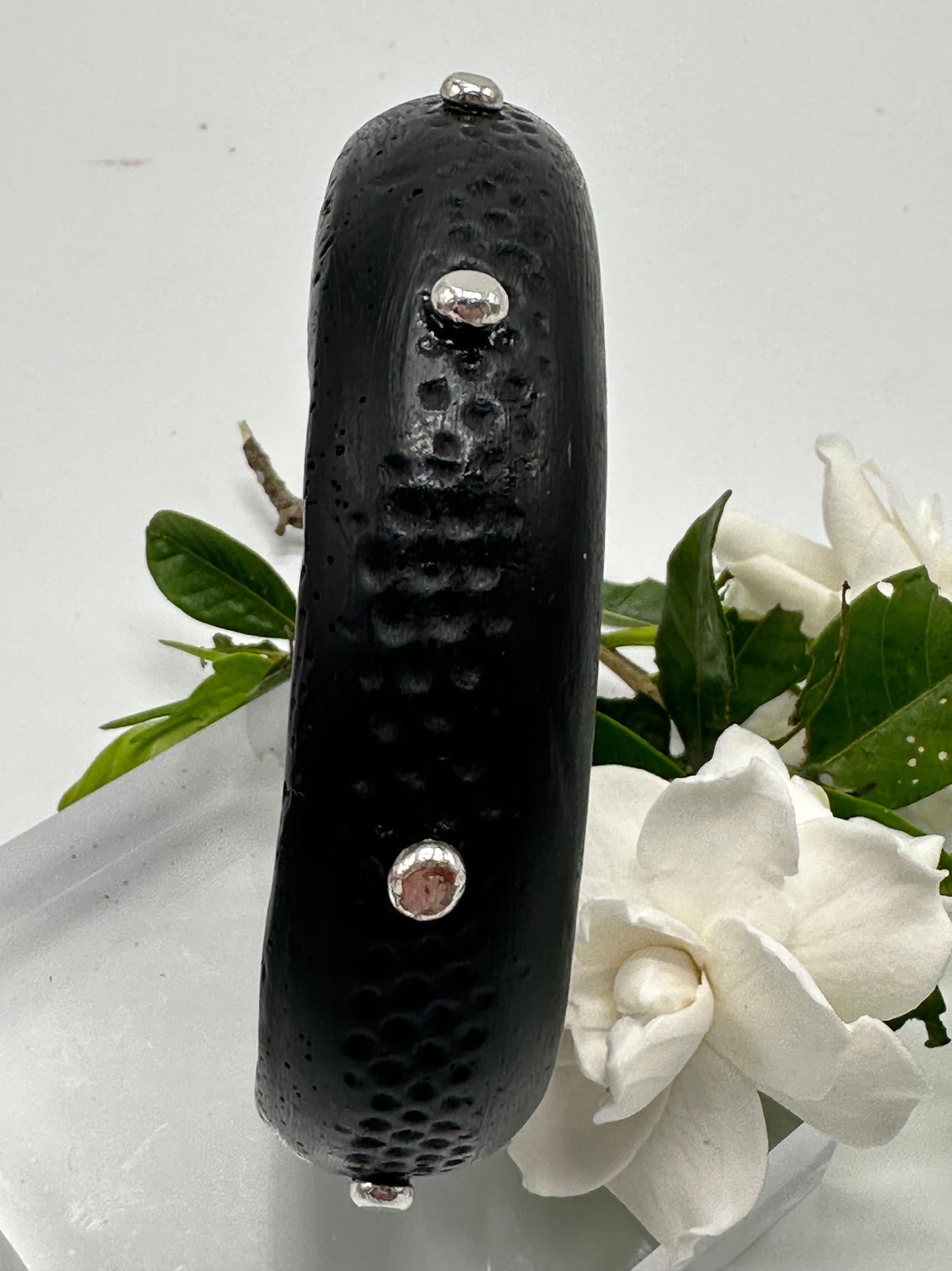 Black Spotty Resin Bangle
