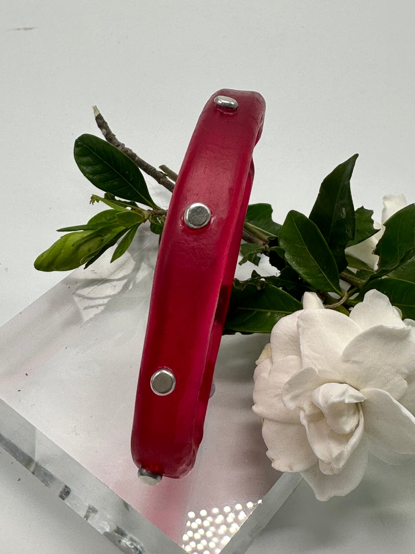 Red KWD Classic Resin & silver Bangle