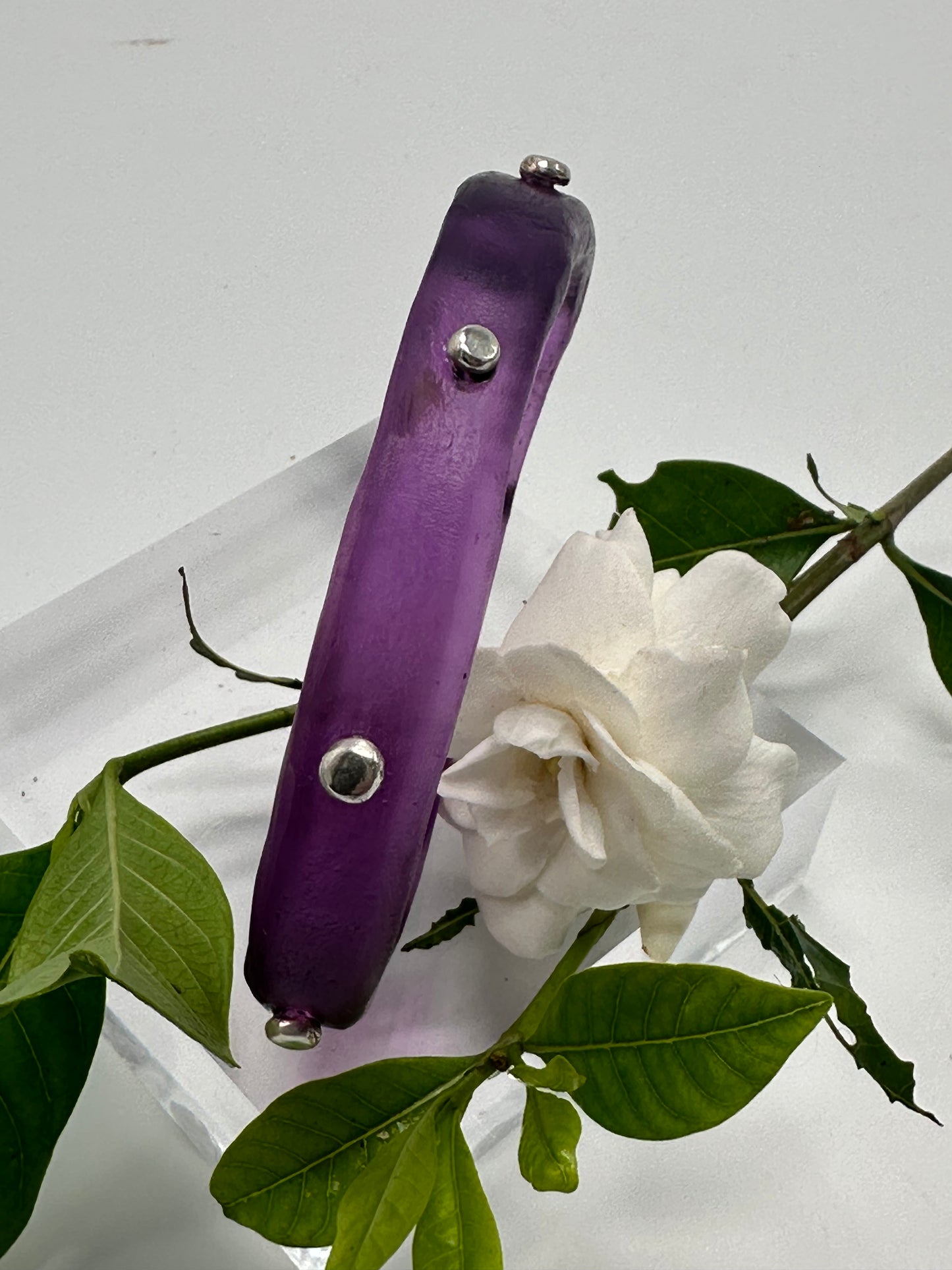 Purple KWD Classic Resin & silver Bangle