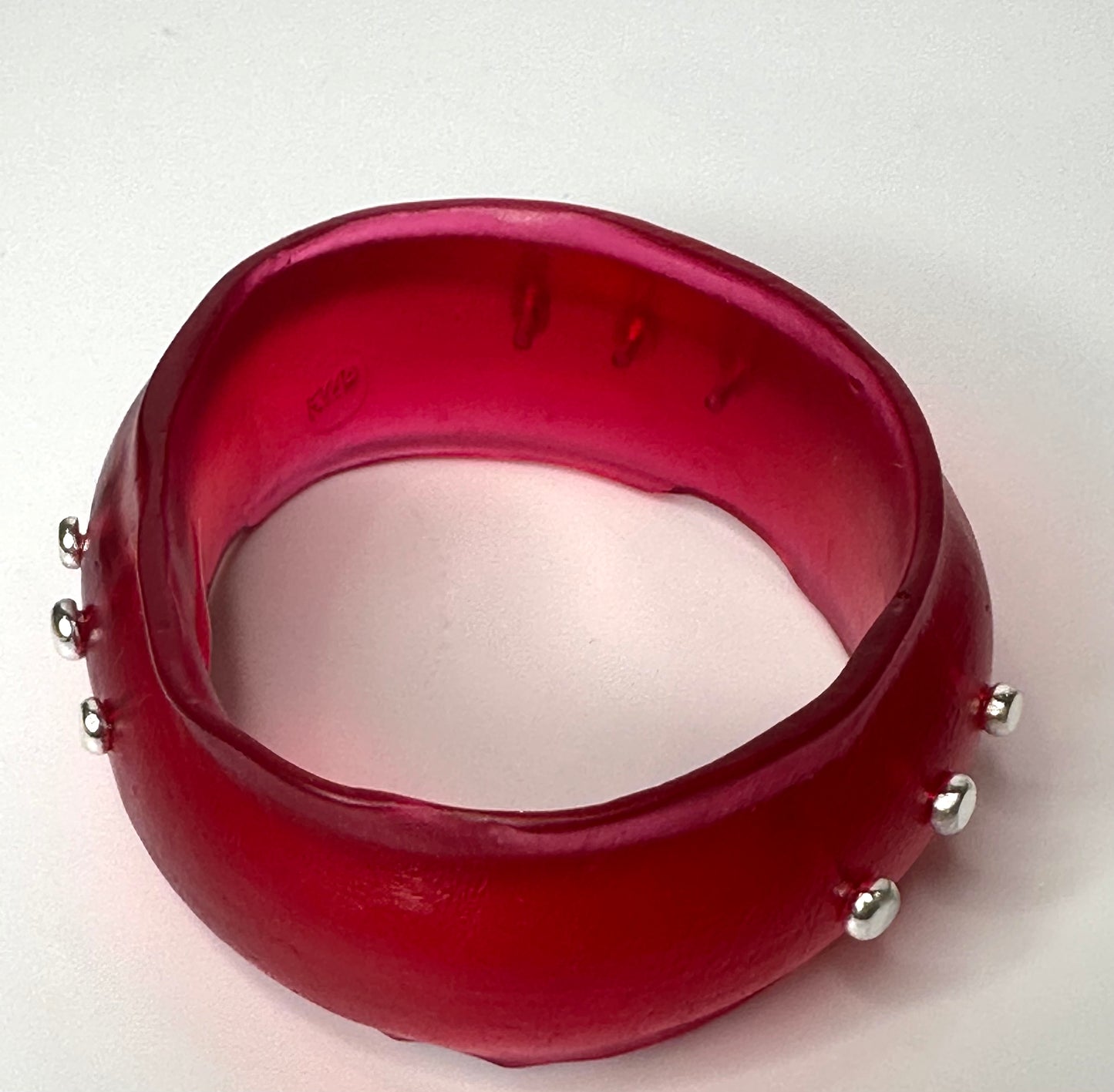 Strawberry Red Resin wide bangle