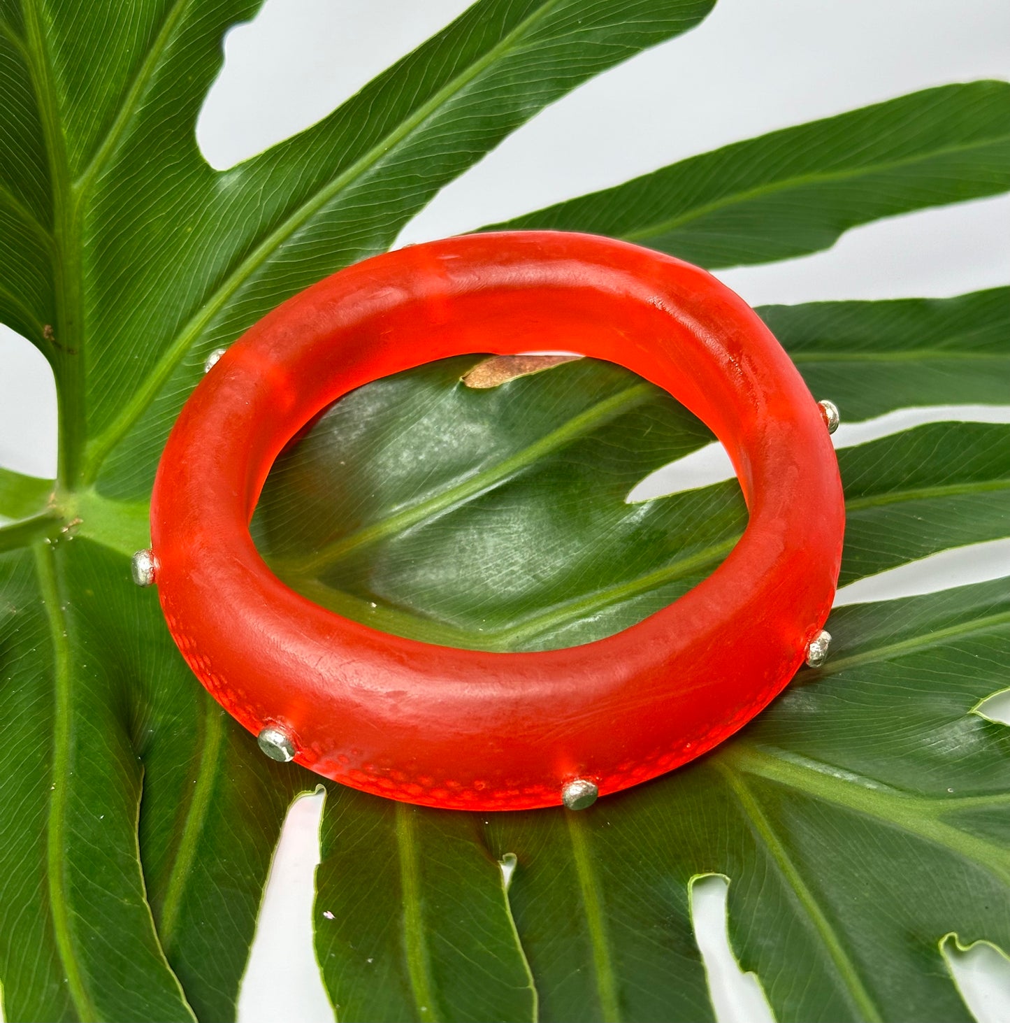 Burnt Orange Spotty Resin Bangle