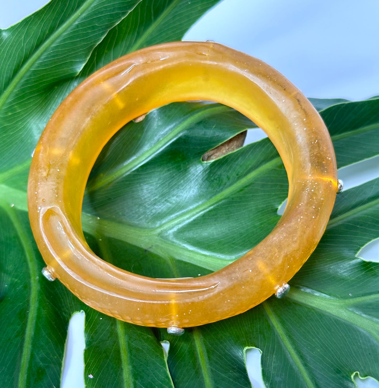Honey Brown Spotty Resin Bangle