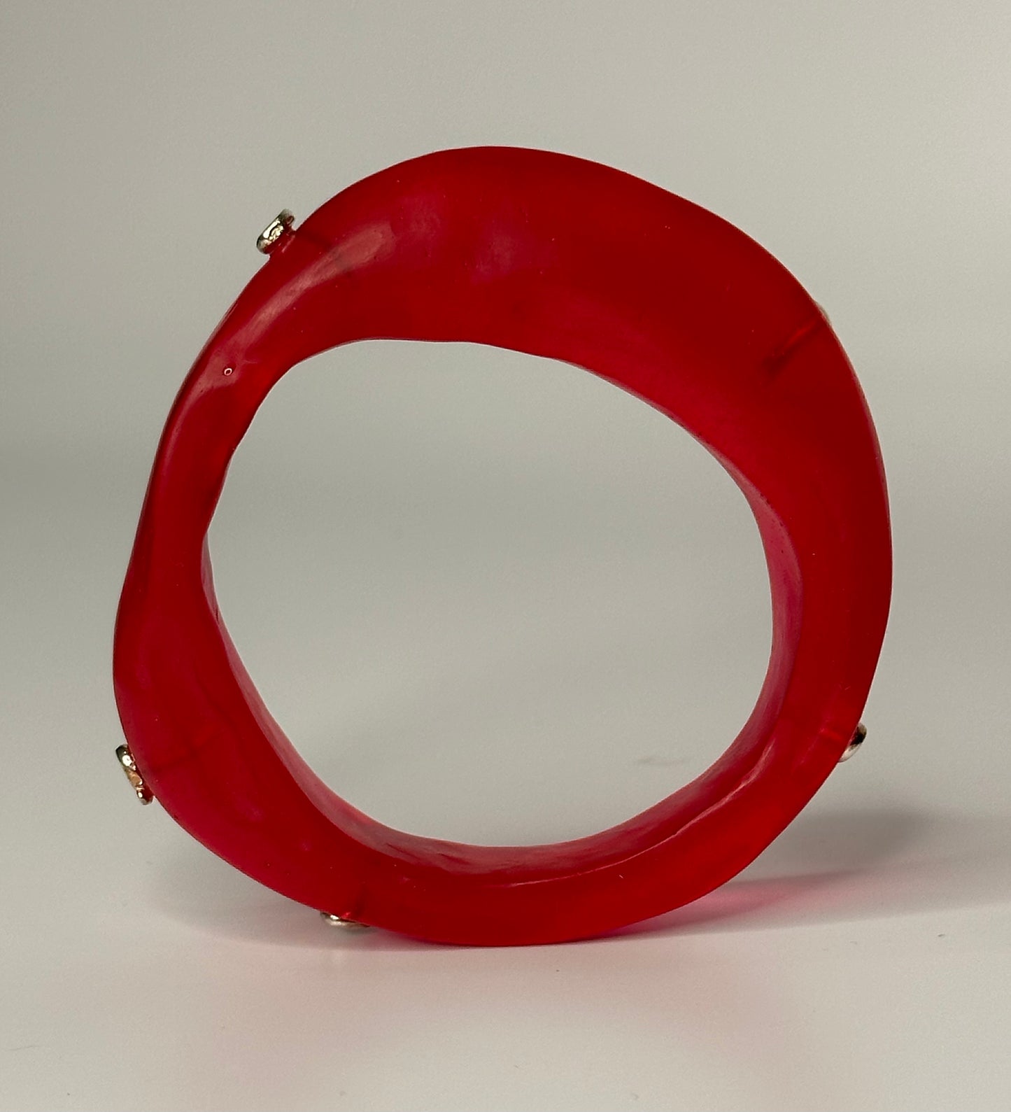 Strawberry Red 'Georgia' bangle with sterling silver