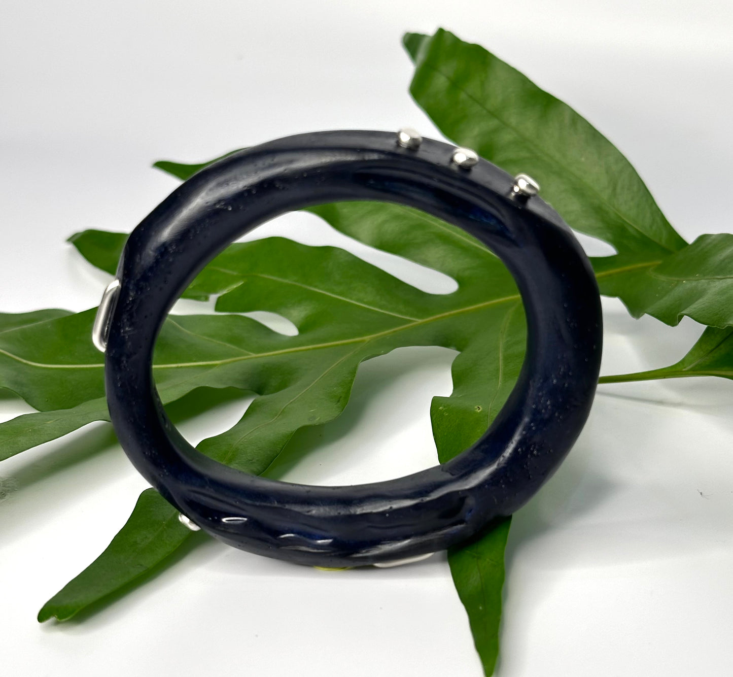 Navy Blue resin woopy bangle