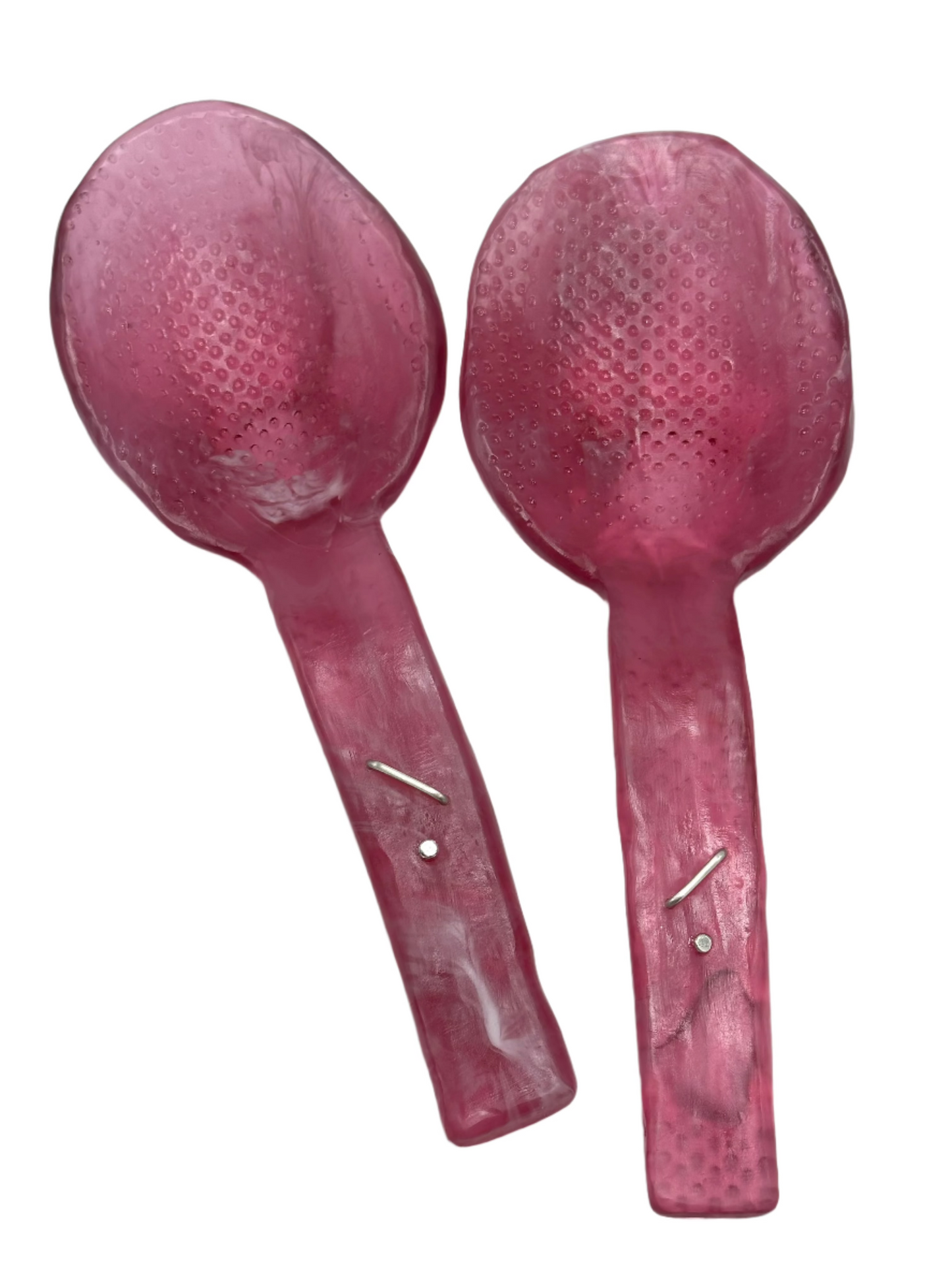 Salad Servers - Translucent Mulberry & white swirl