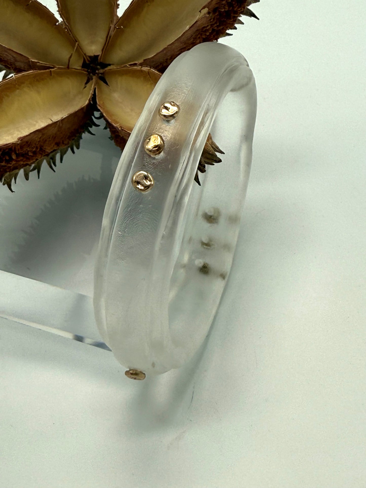 Clear rim bangle with 9ct gold nuggets