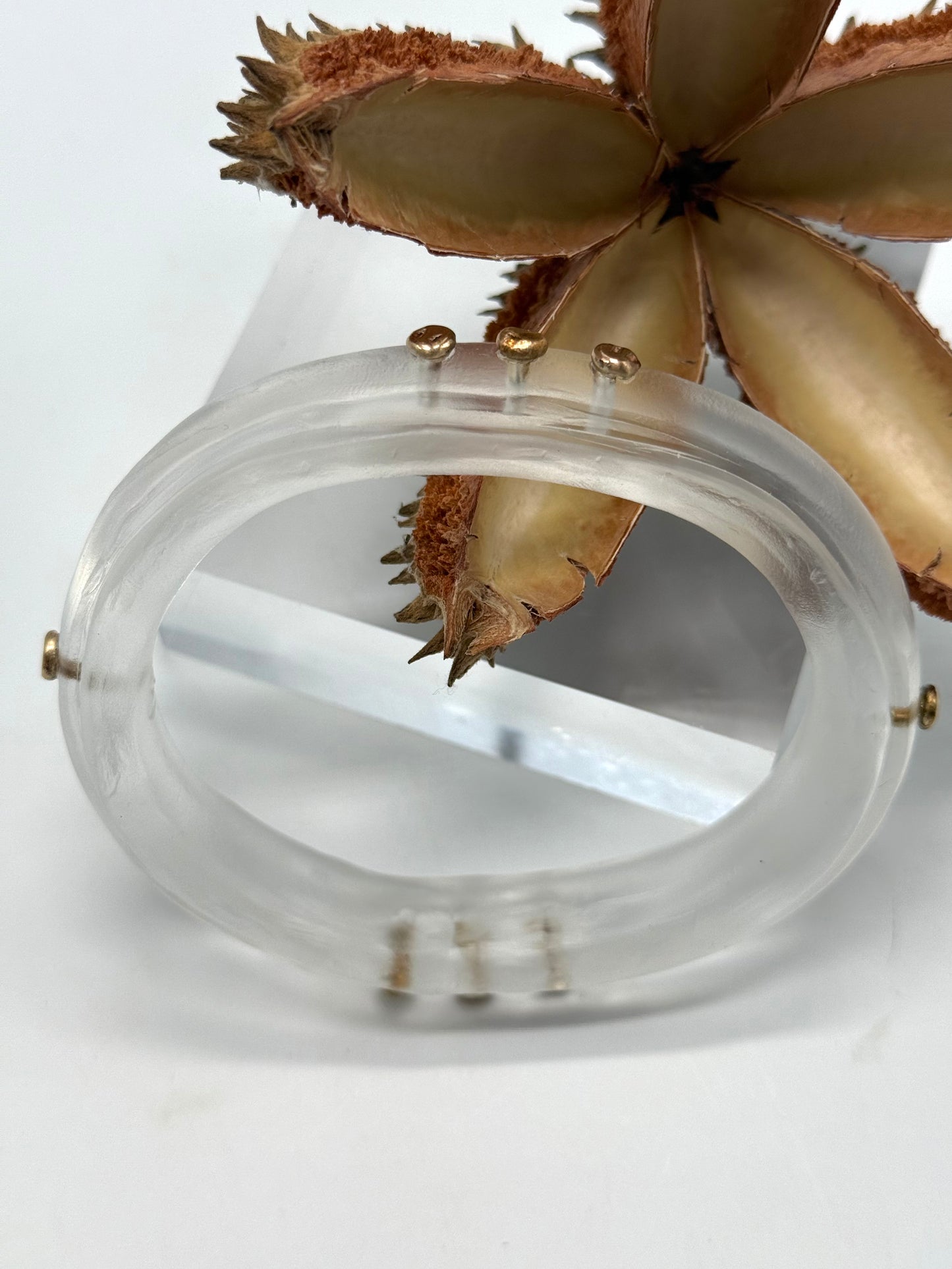 Clear rim bangle with 9ct gold nuggets