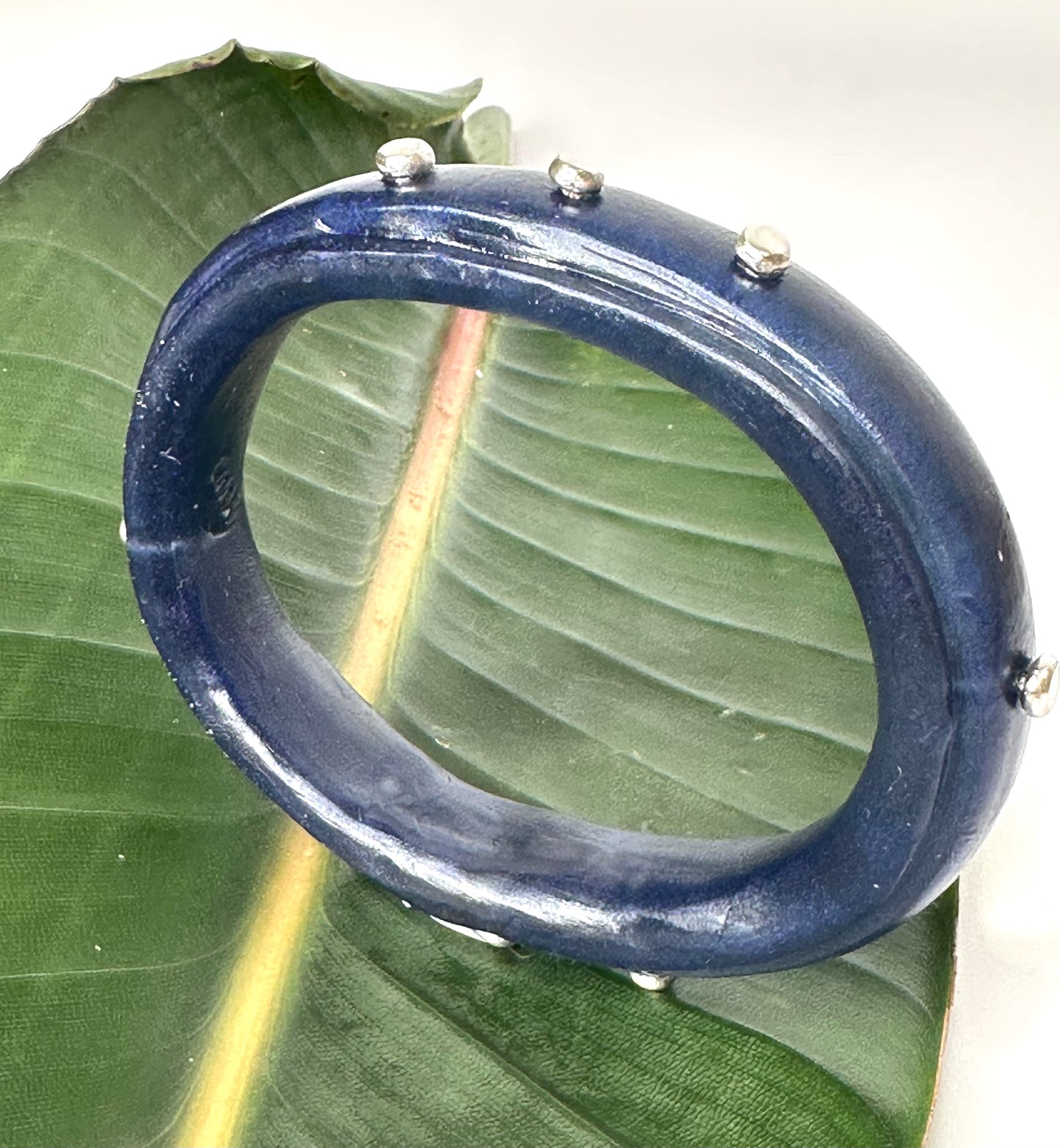 KWD Rim resin bangle with Sterling silver