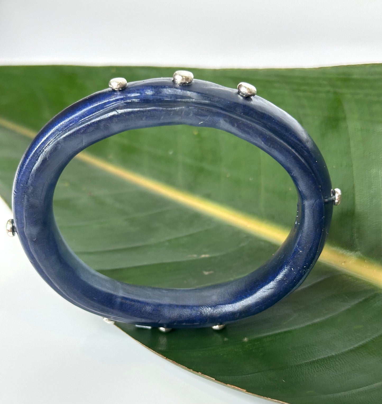 KWD Rim resin bangle with Sterling silver