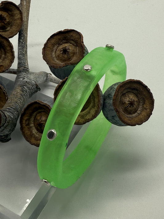 Translucent Neon Green KWD Classic Resin Bangle - XL