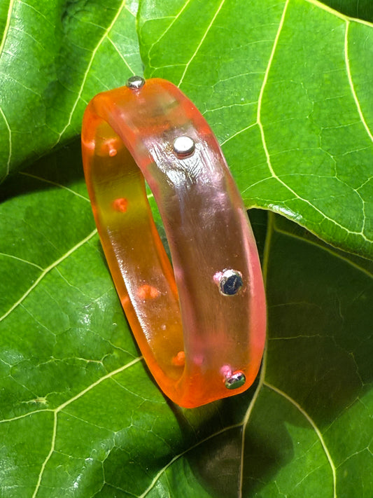 Neon Pink/Orange KWD Classic Resin Bangle - XS