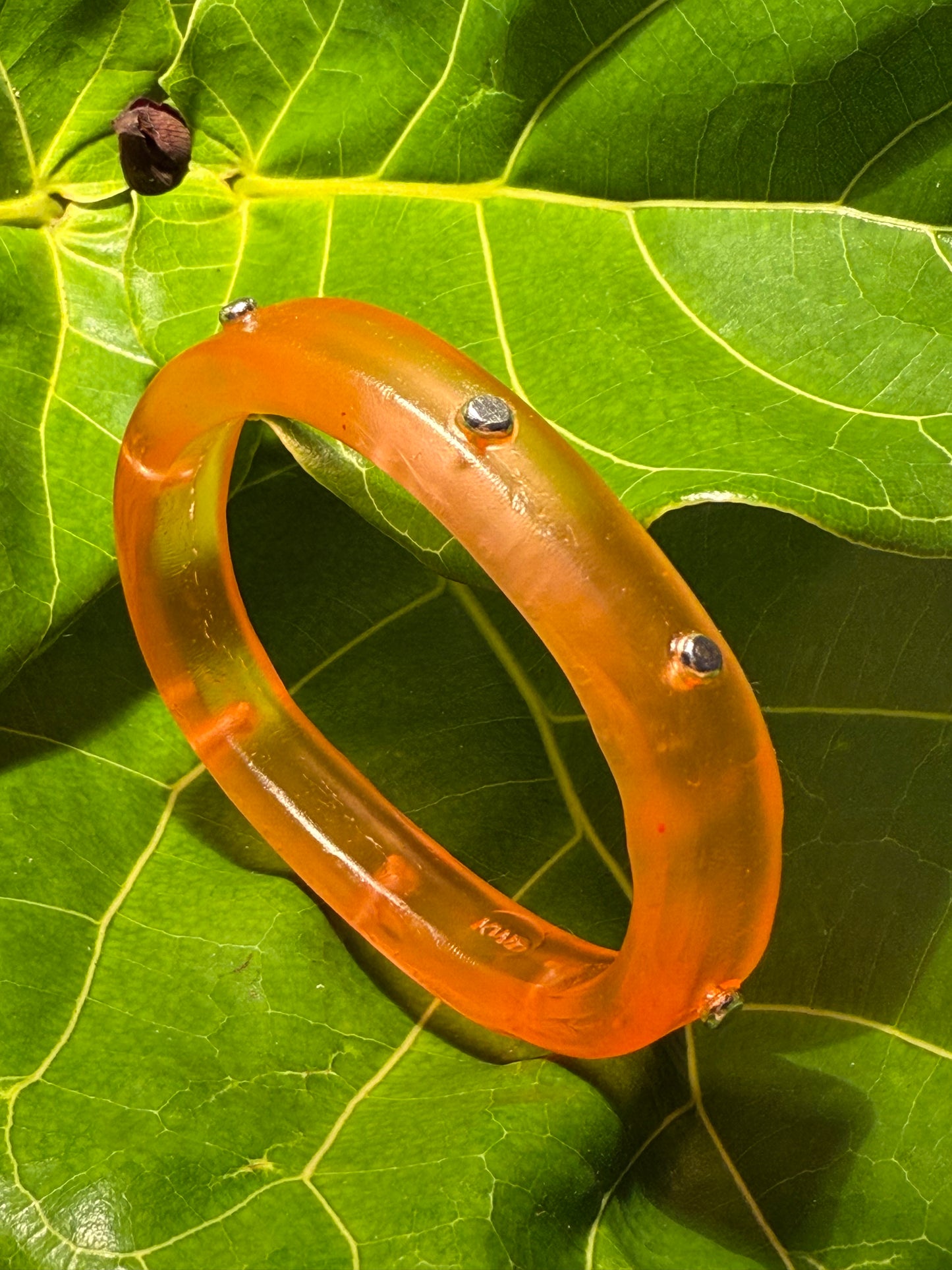 Neon Pink/Orange KWD Classic Resin Bangle - XS
