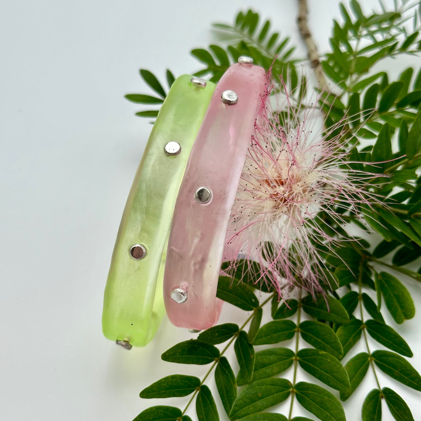 Soft Translucent Pink KWD Classic Resin Bangle - XL