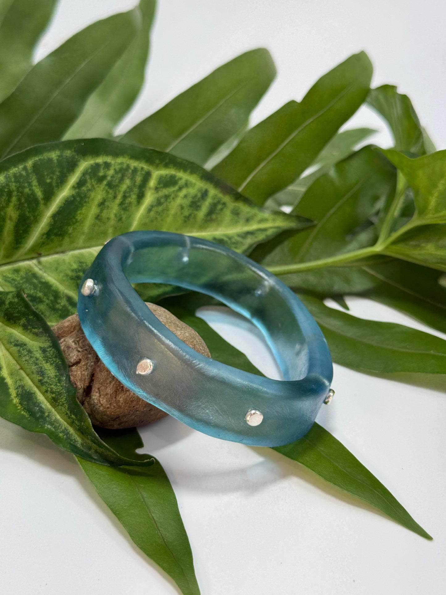 Translucent Blue KWD Classic Resin Bangle - XS