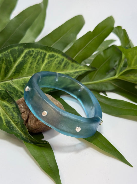 Translucent Blue KWD Classic Resin Bangle - XS