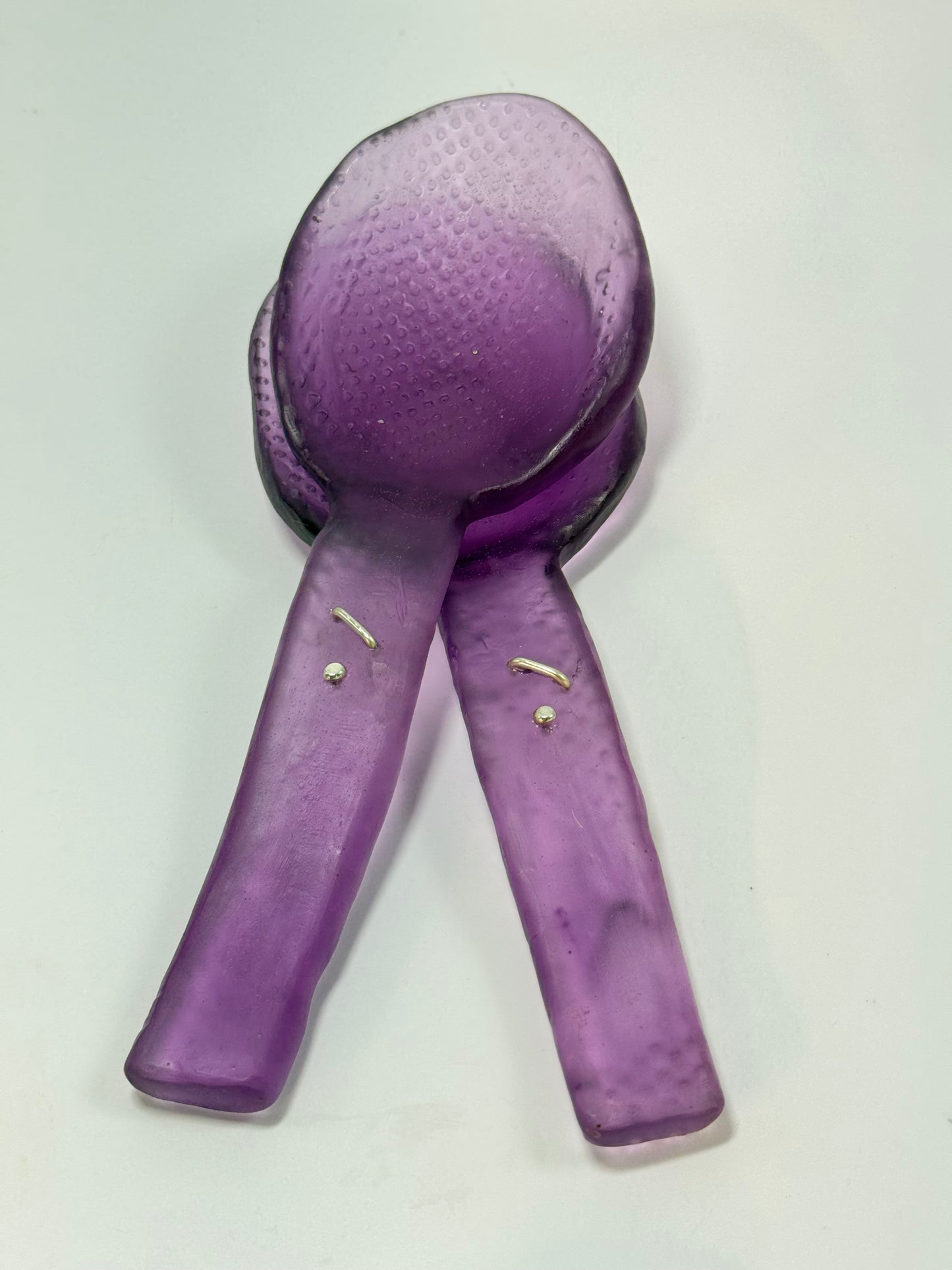 Salad Servers - Translucent Purple resin and silver