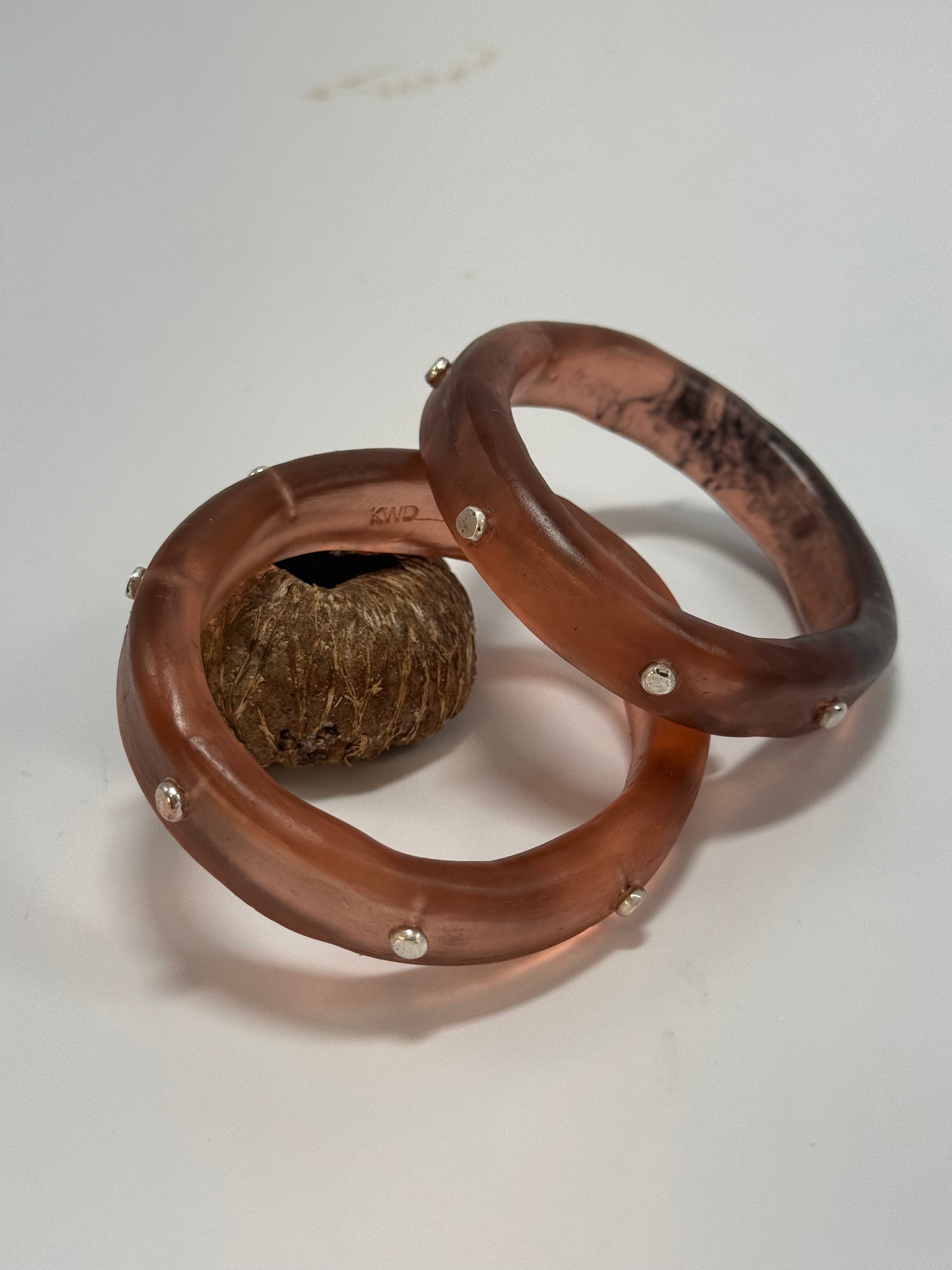 Brown resin Thick KWD Classic & silver Bangle