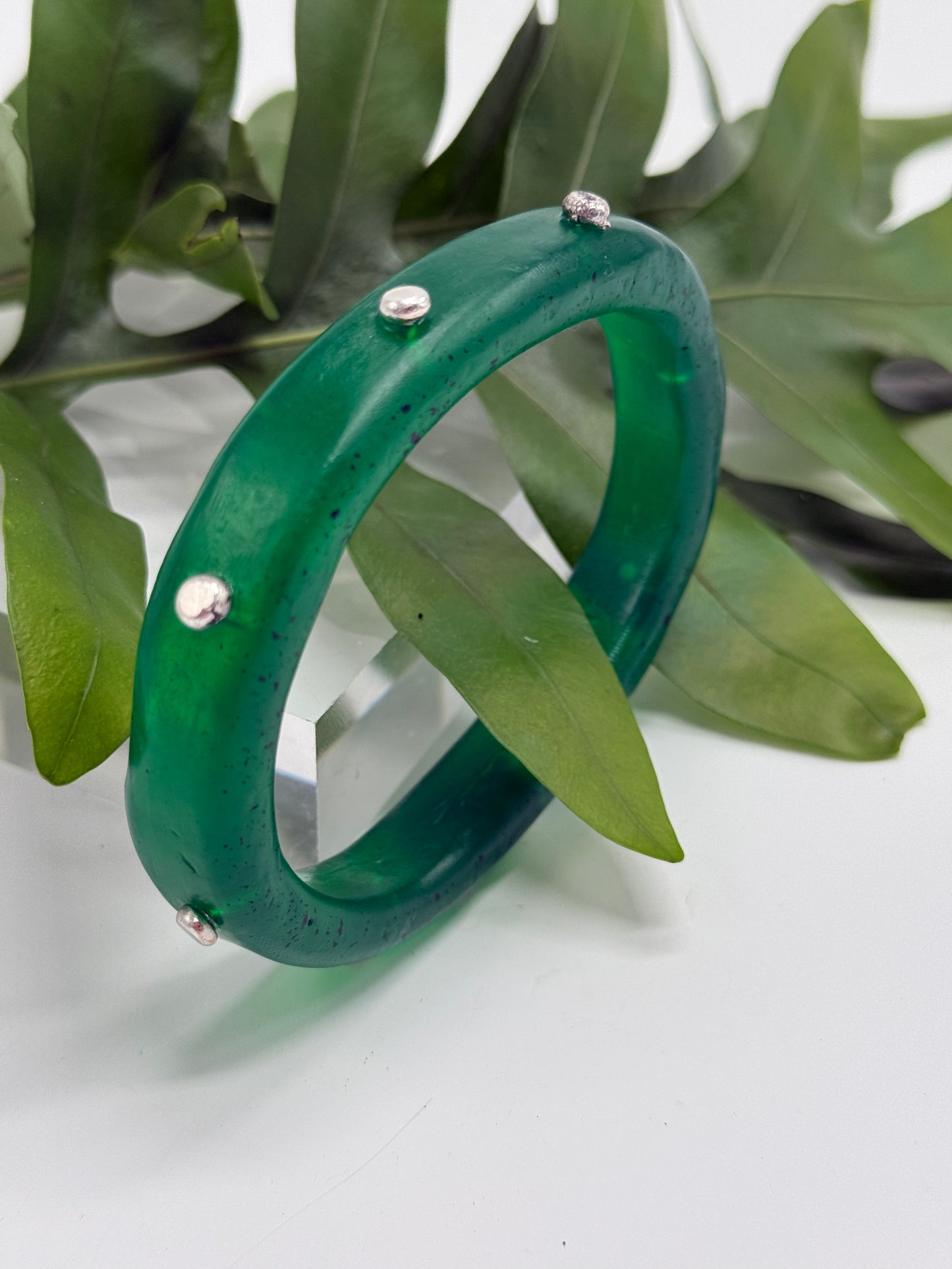 Jade Green KWD Classic Resin Bangle - XL