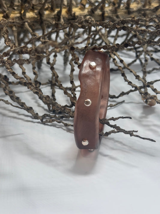 Translucent Brown resin KWD Classic & silver Bangle