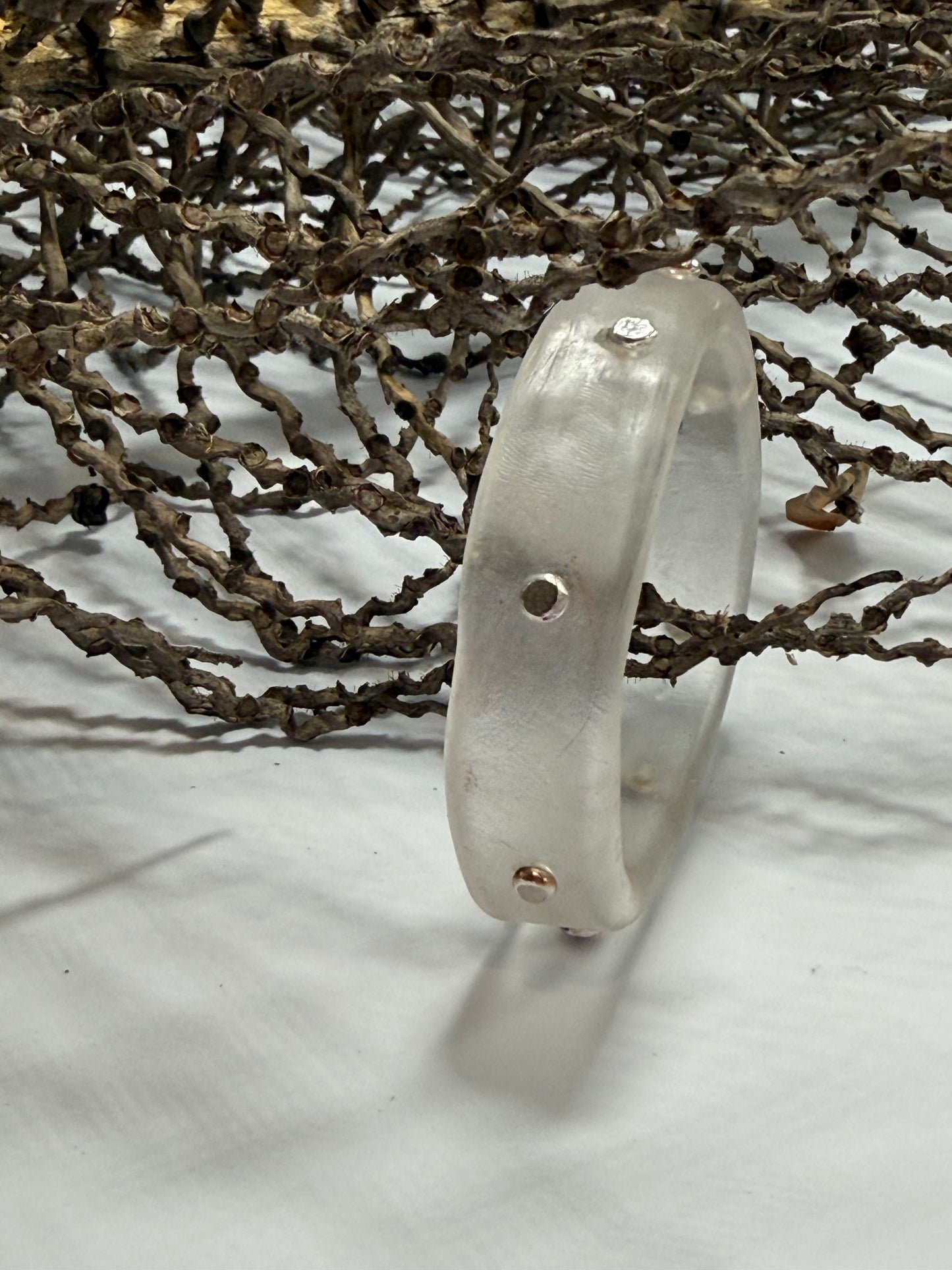 Clear resin KWD Classic & silver Bangle