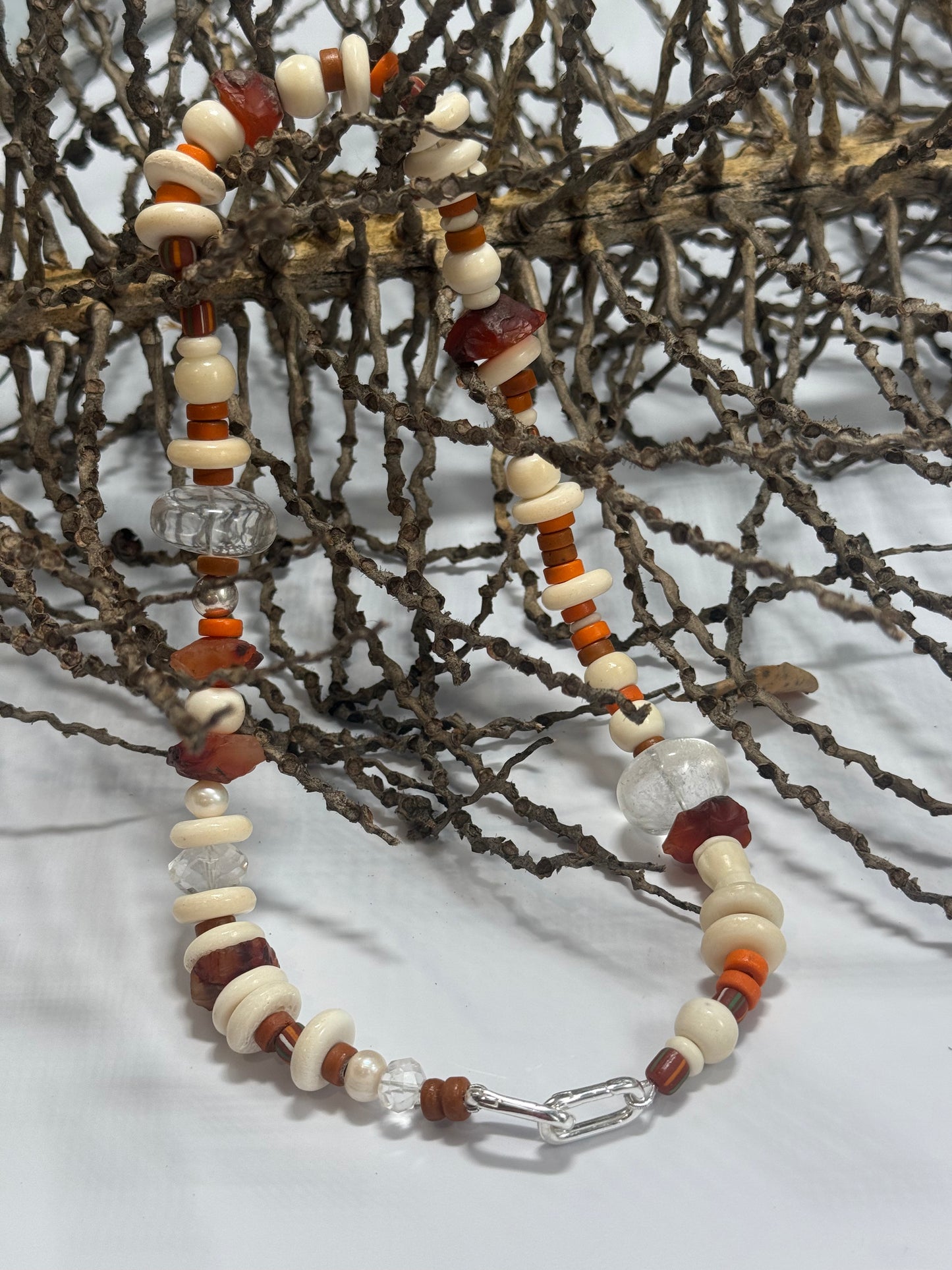 Semi Precious stone  Necklace with removable resin pendant