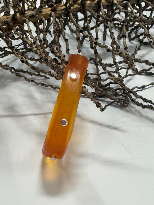 Translucent Orange coloured KWD Classic & silver Bangle
