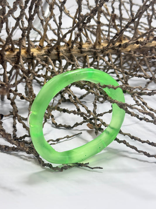 Translucent Neon Green woopy bangle - XL