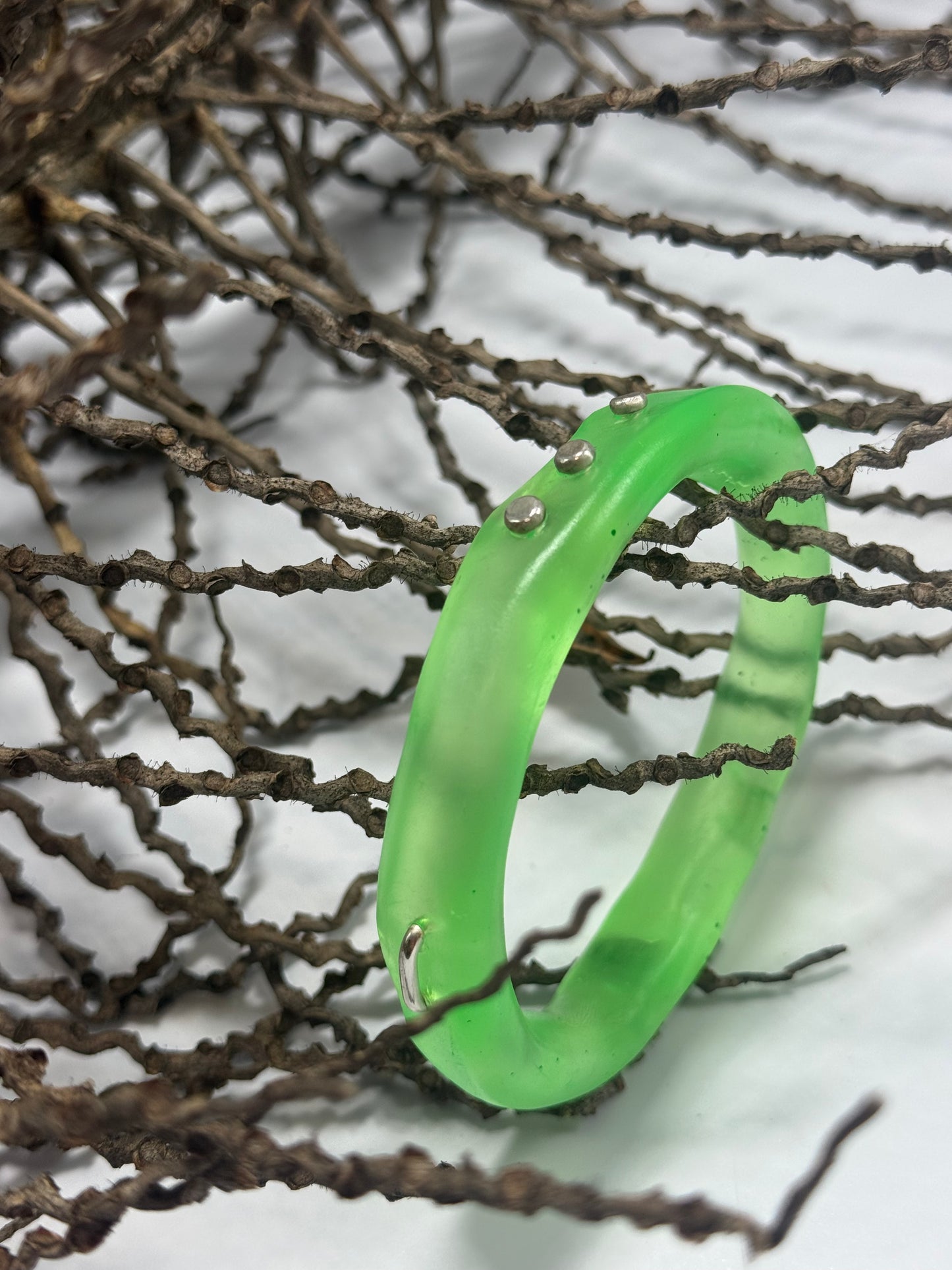 Translucent Neon Green woopy bangle - XL