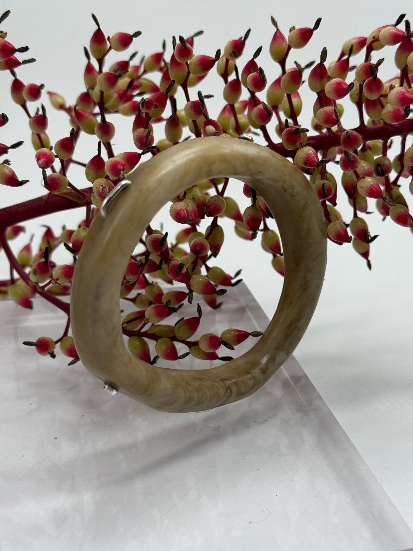 Coffee swirl resin woopy bangle - XL