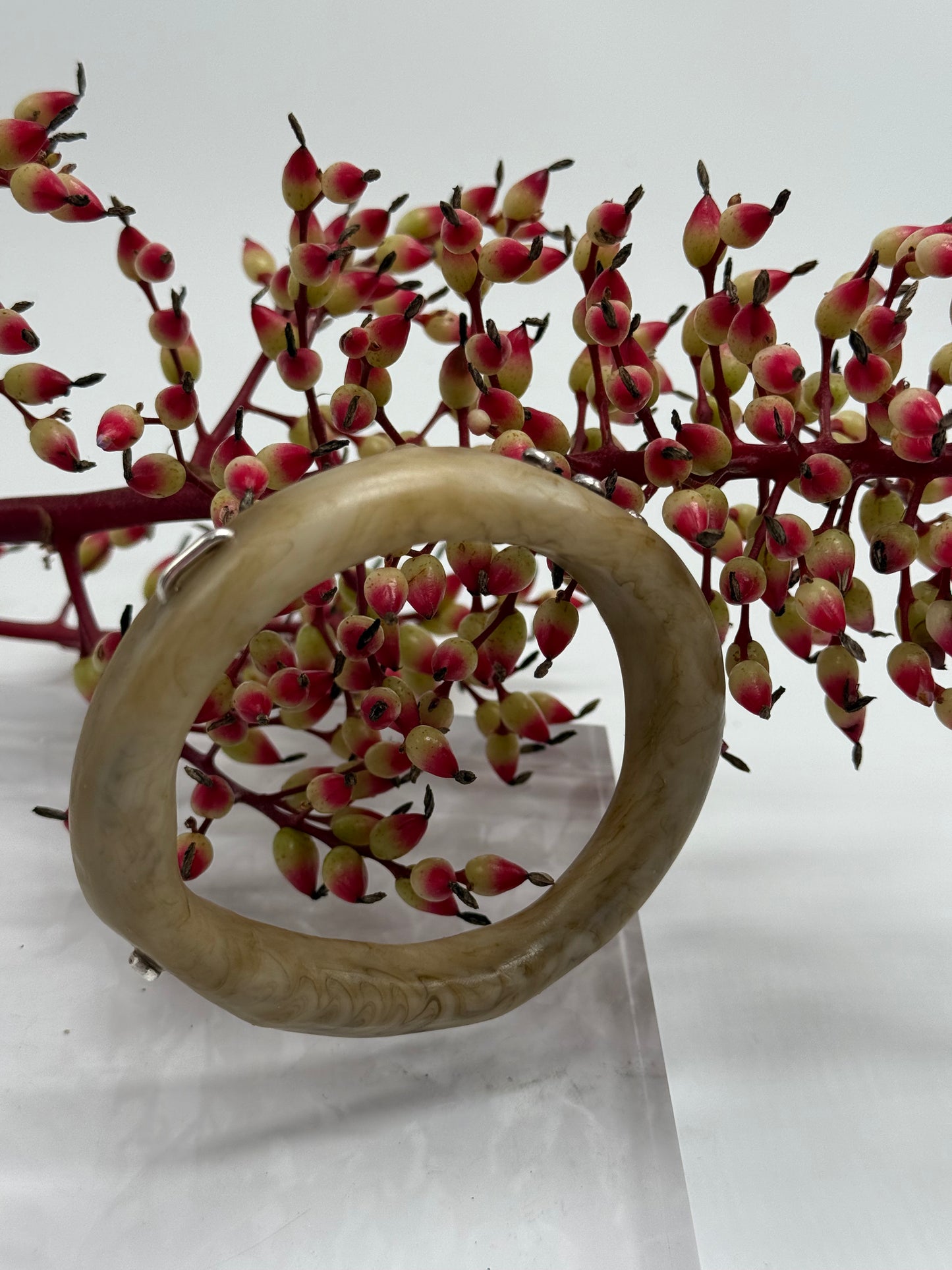 Coffee swirl resin woopy bangle - XL