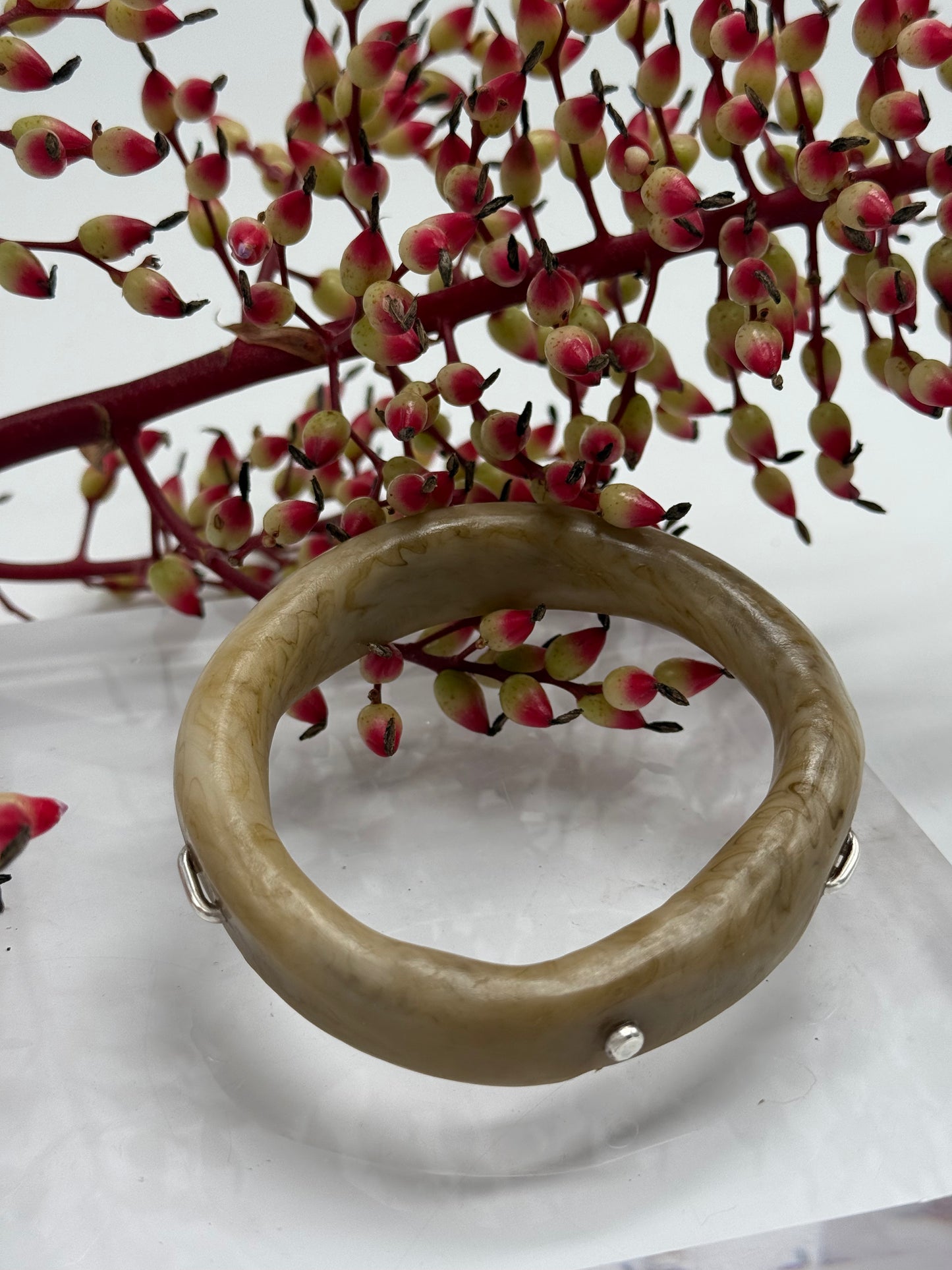 Coffee swirl resin woopy bangle - XL