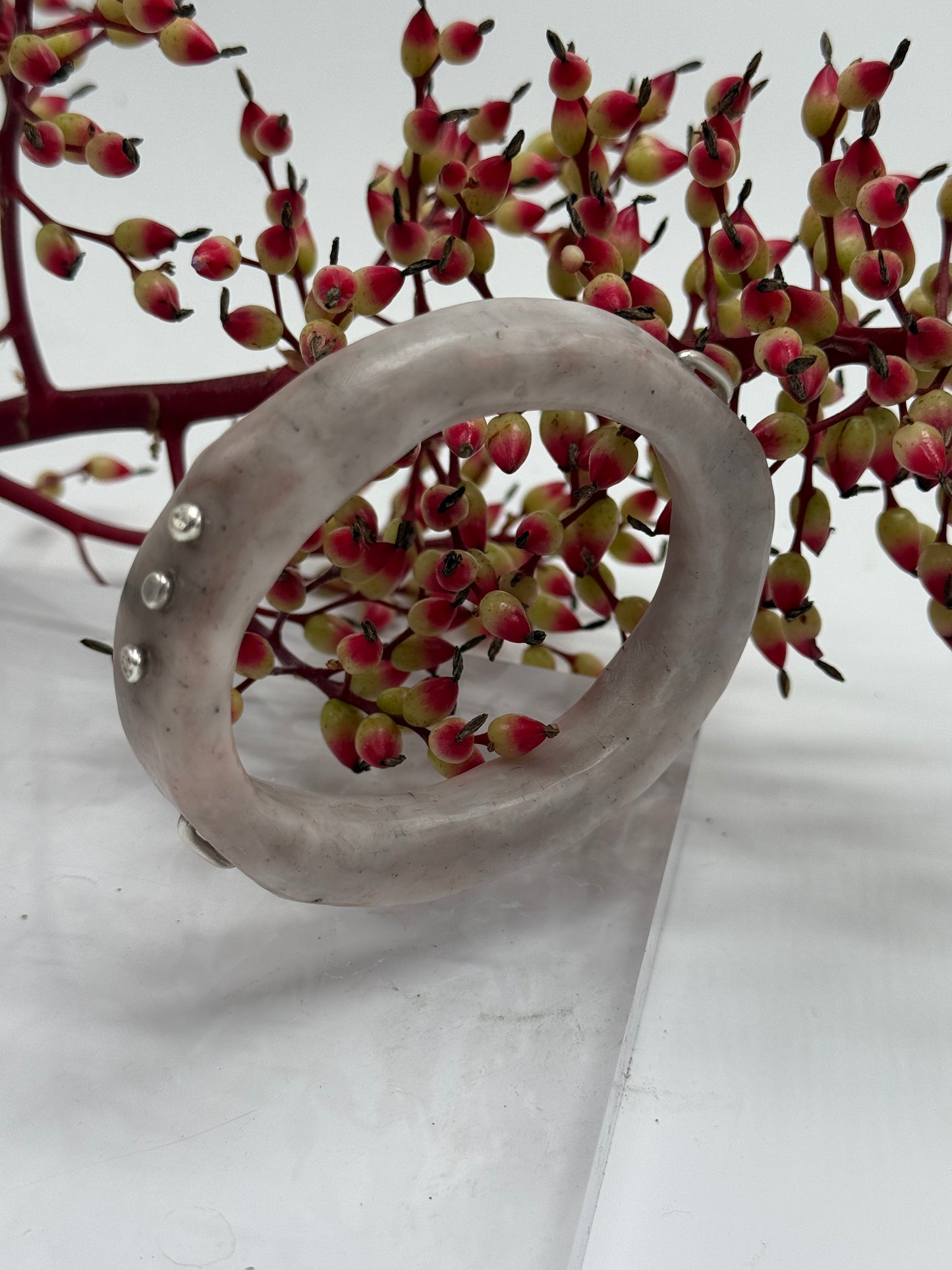swirl resin with silver rivets 'woopy' bangle (Copy)