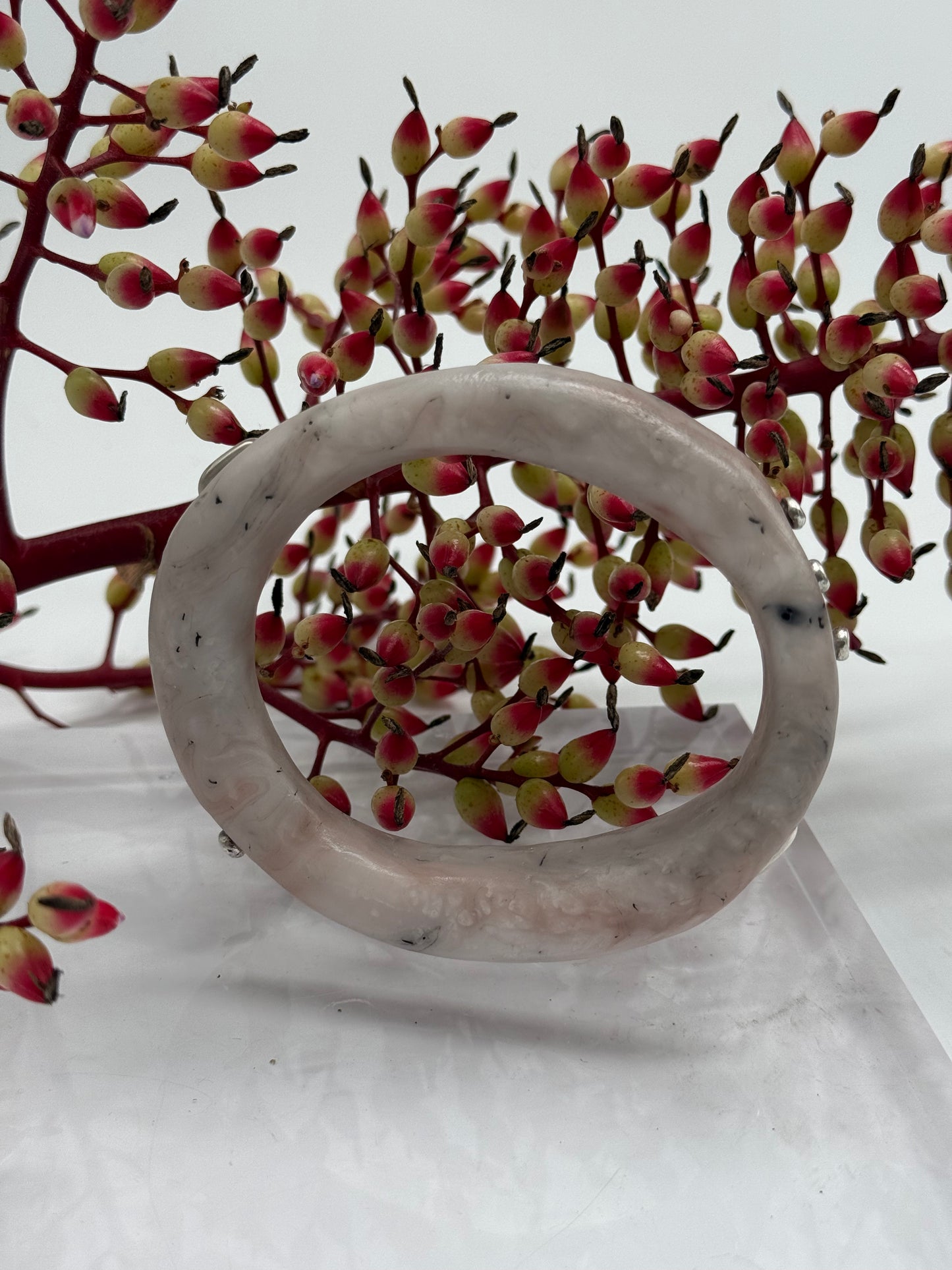 swirl resin with silver rivets 'woopy' bangle (Copy)