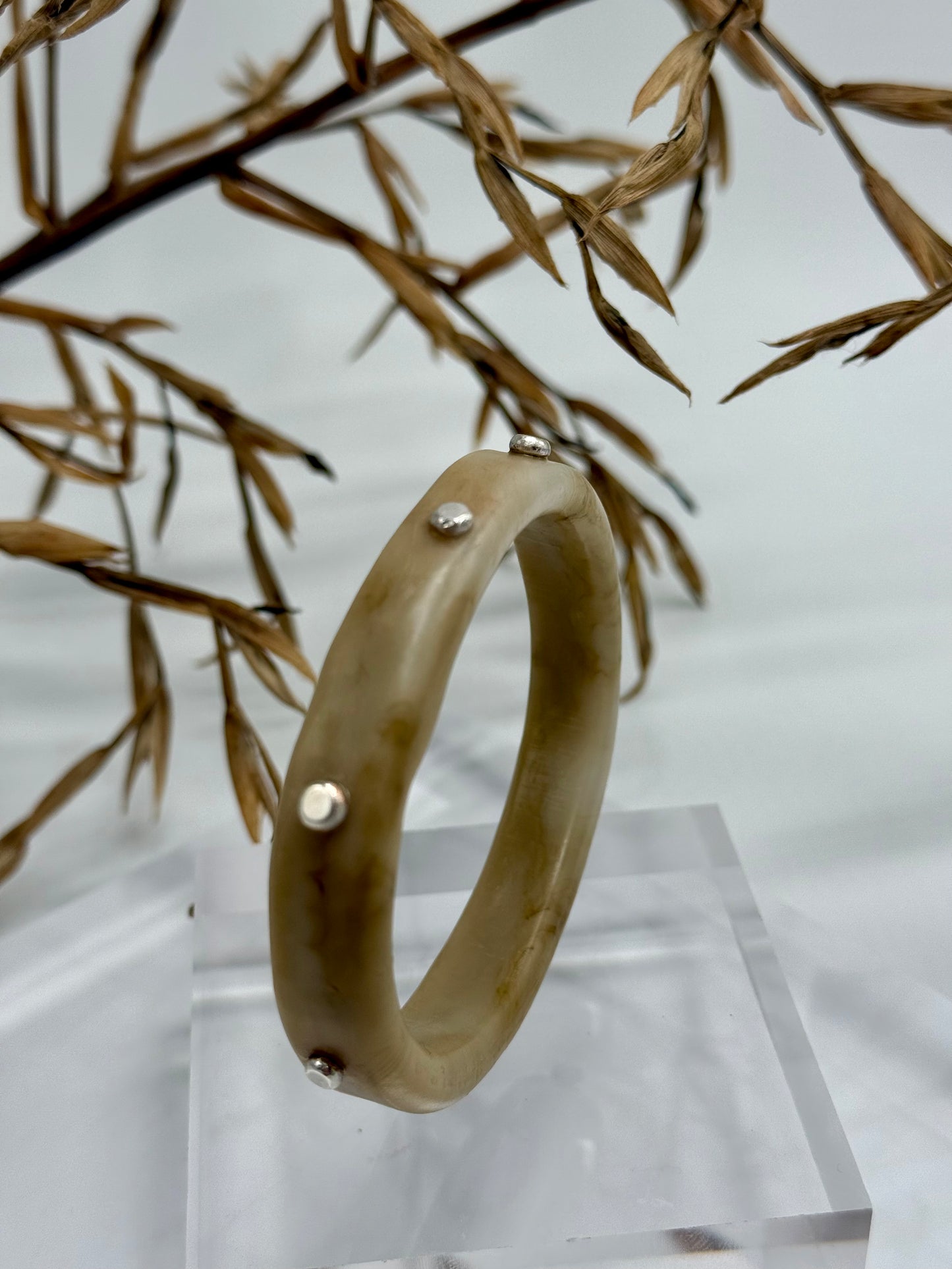Coffee swirl resin KWD Classic & silver Bangle