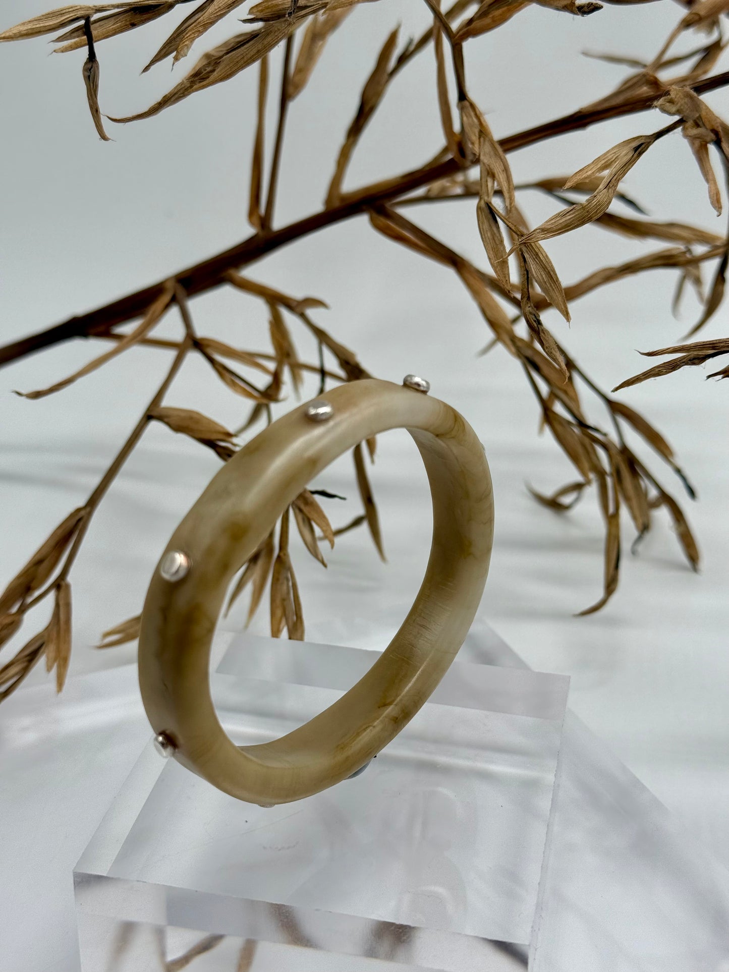 Coffee swirl resin KWD Classic & silver Bangle