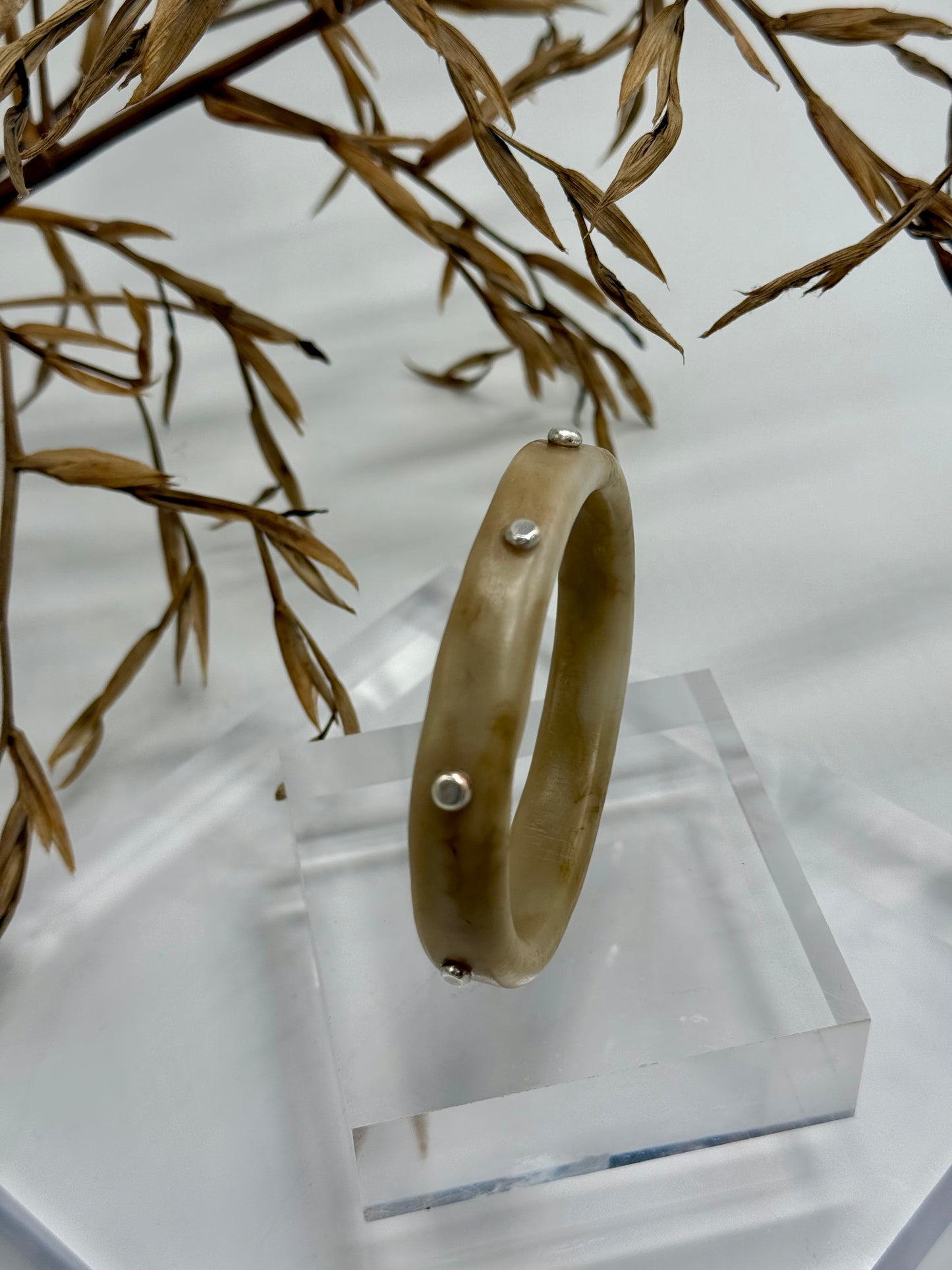 Coffee swirl resin KWD Classic & silver Bangle