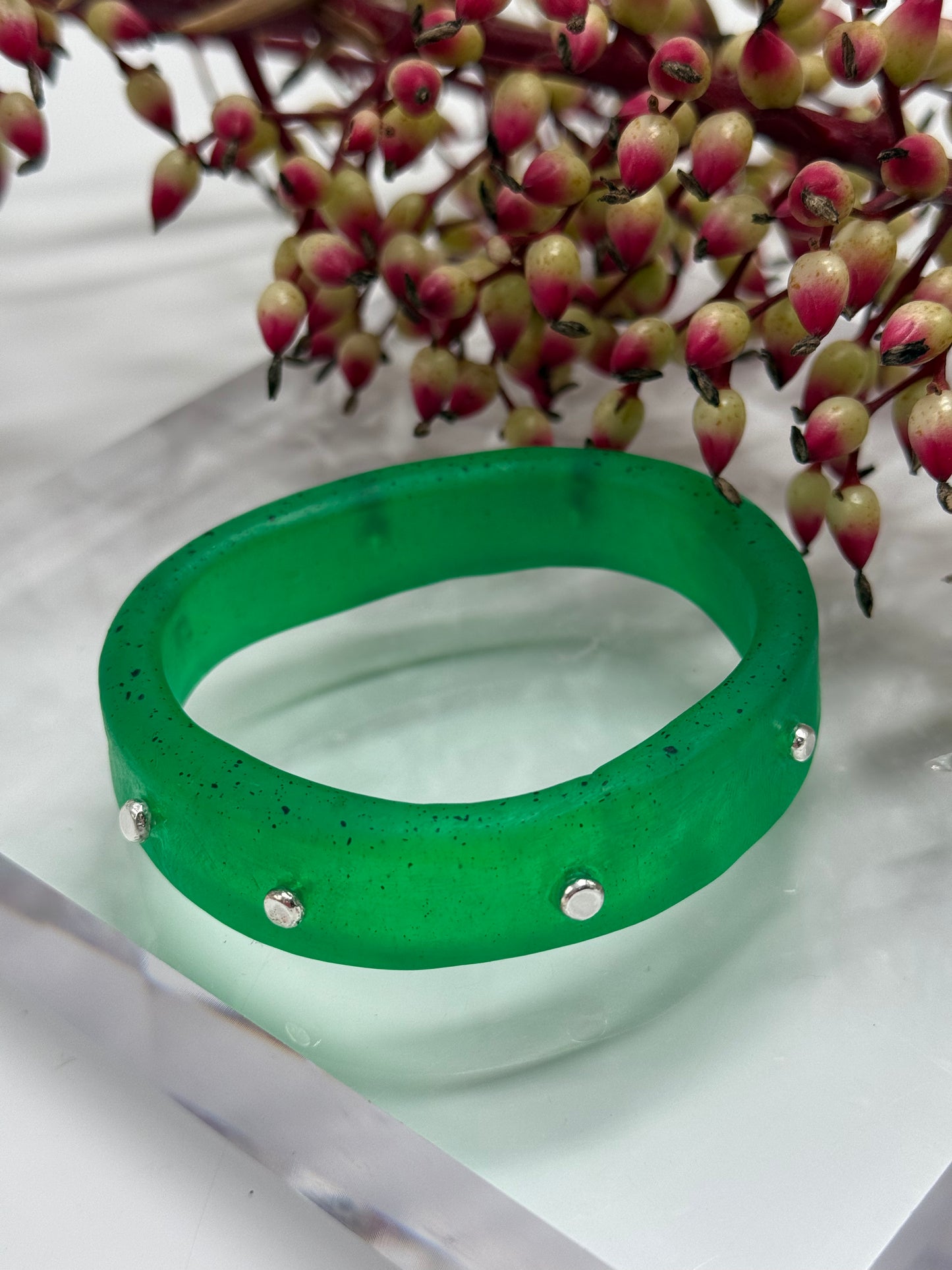 Jade Green KWD Classic Resin Bangle - XS