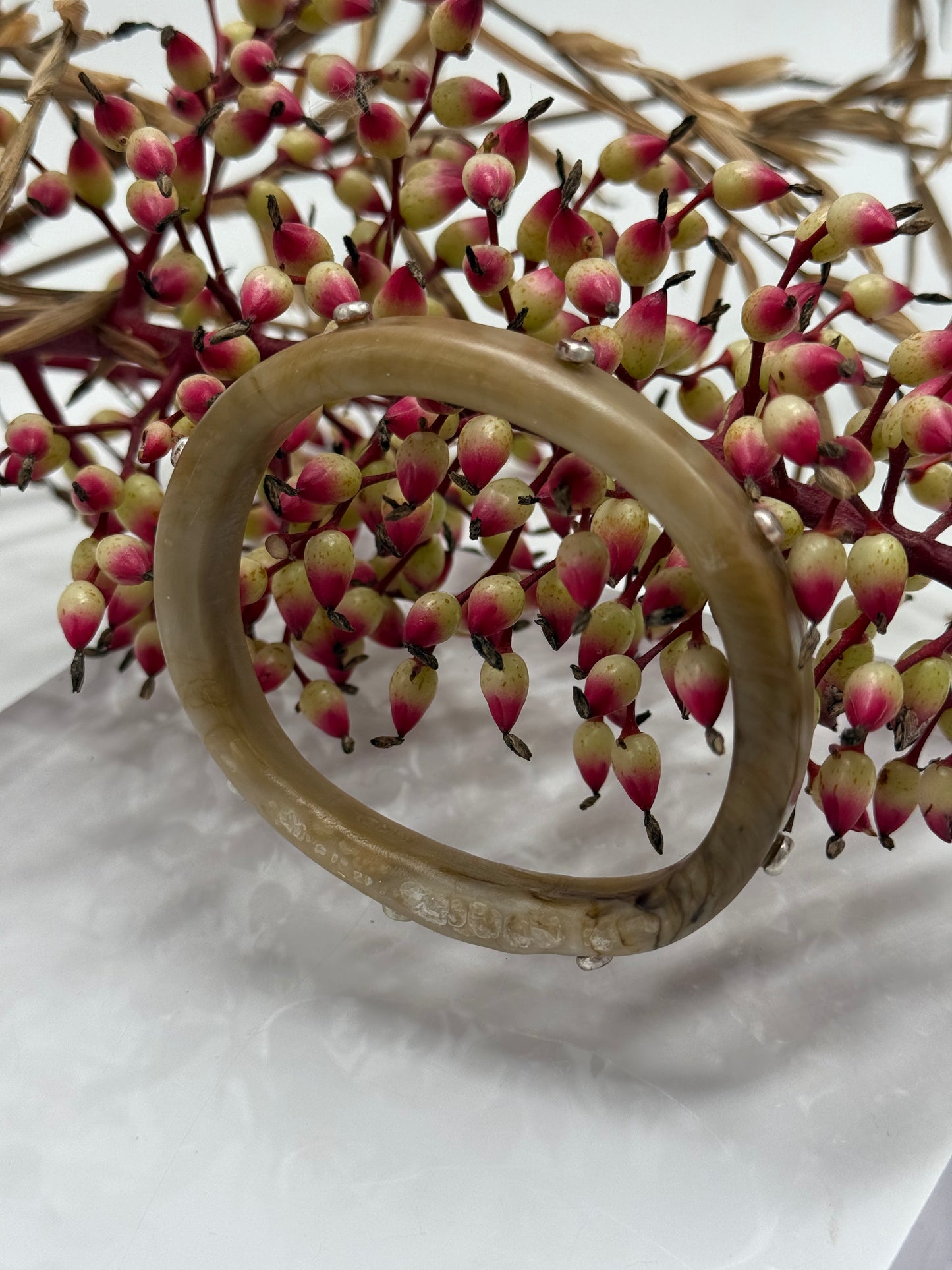 Coffee coloured KWD Classic & silver Bangle